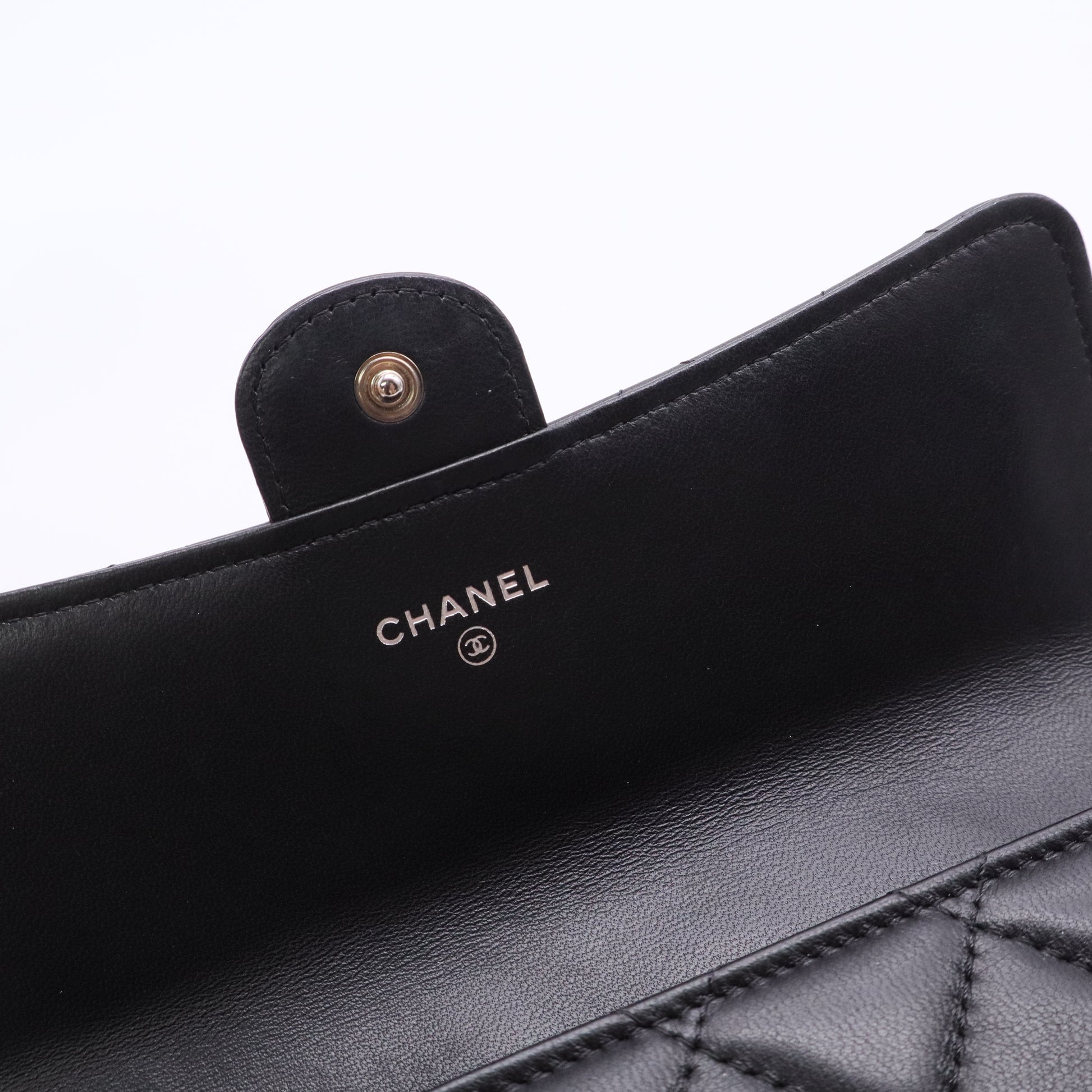 Black Chanel Lambskin Quilted Classic Long Wallet CC Logo Twins LDJ2821