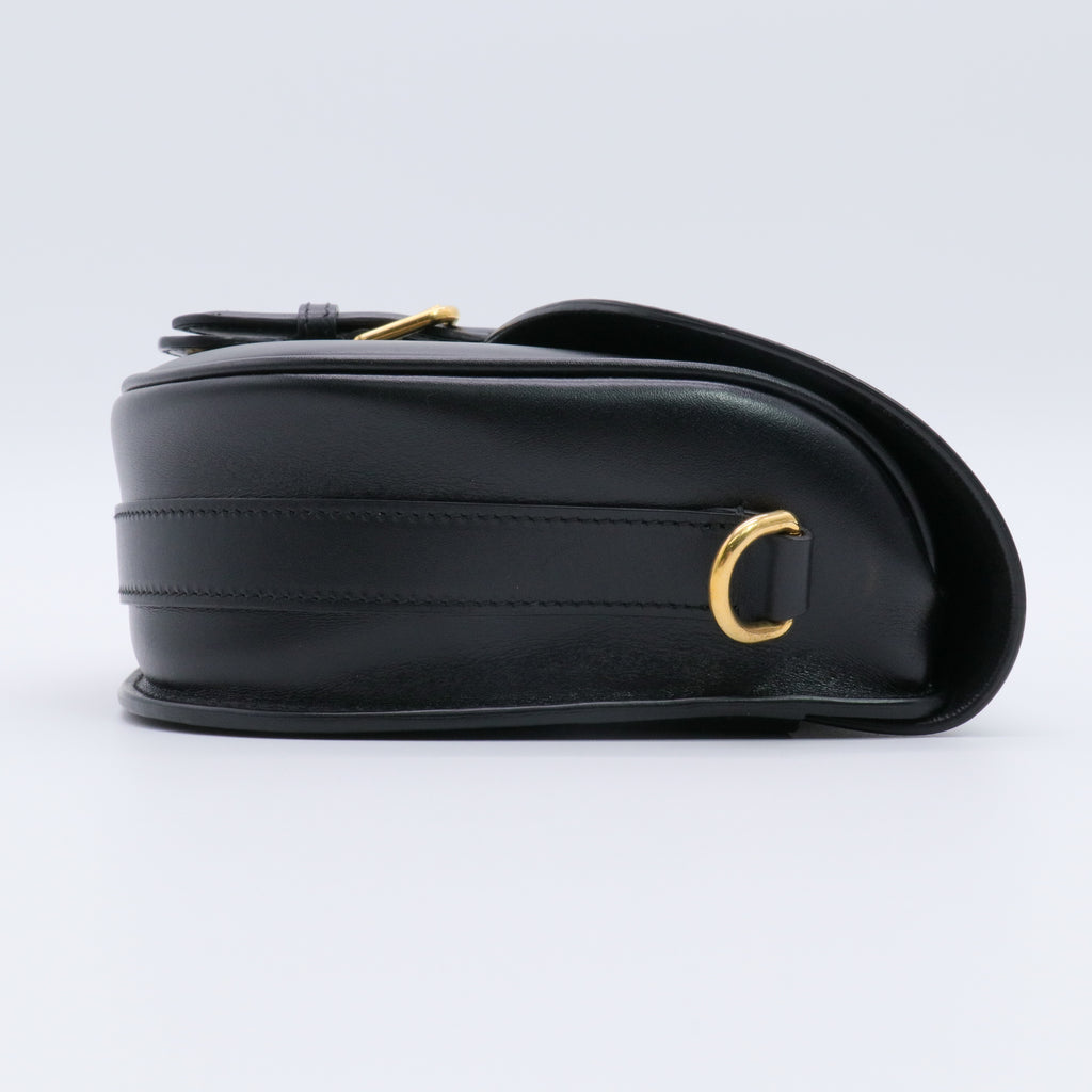 Box Calfskin Medium Bobby Flap Black twins