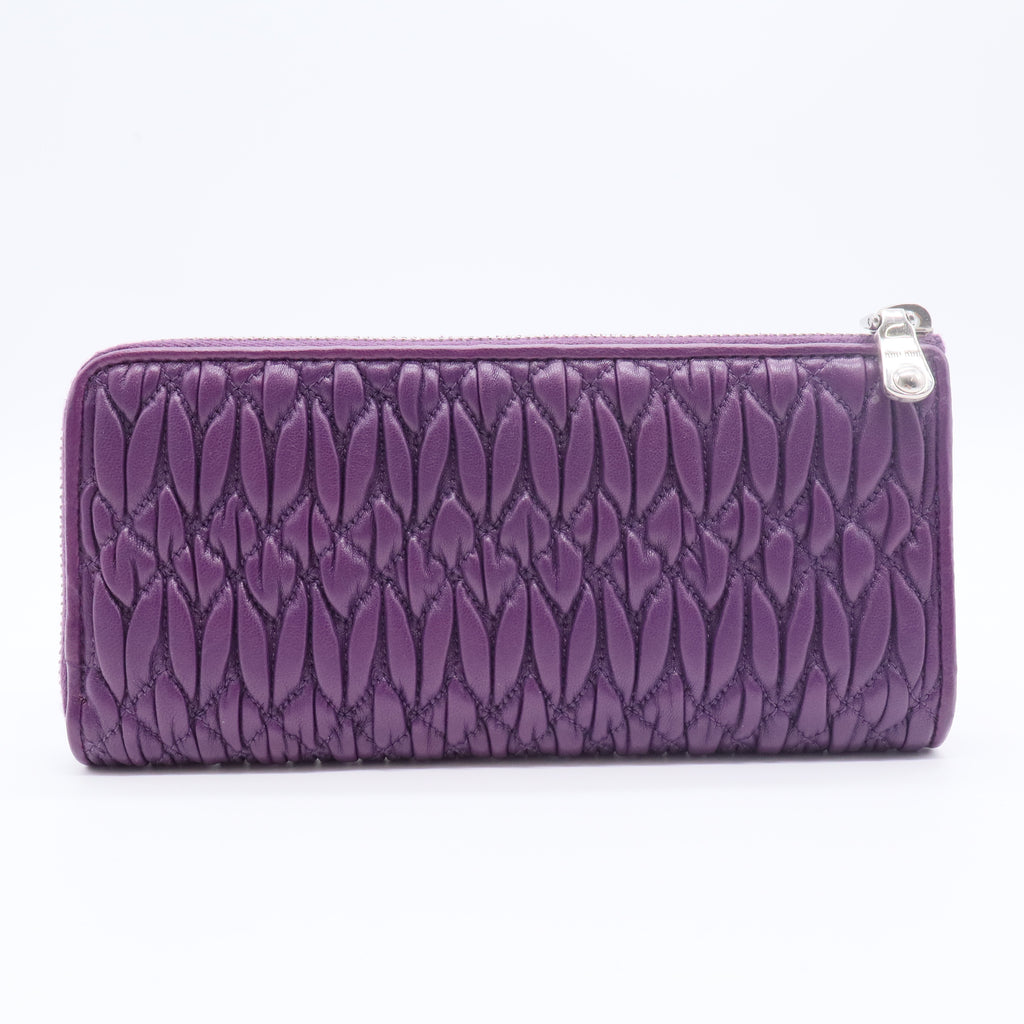 Continental Wallet Embellished Matelasse Leather