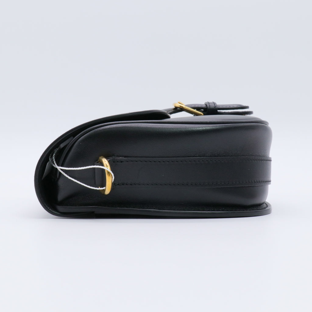 Box Calfskin Medium Bobby Flap Black twins