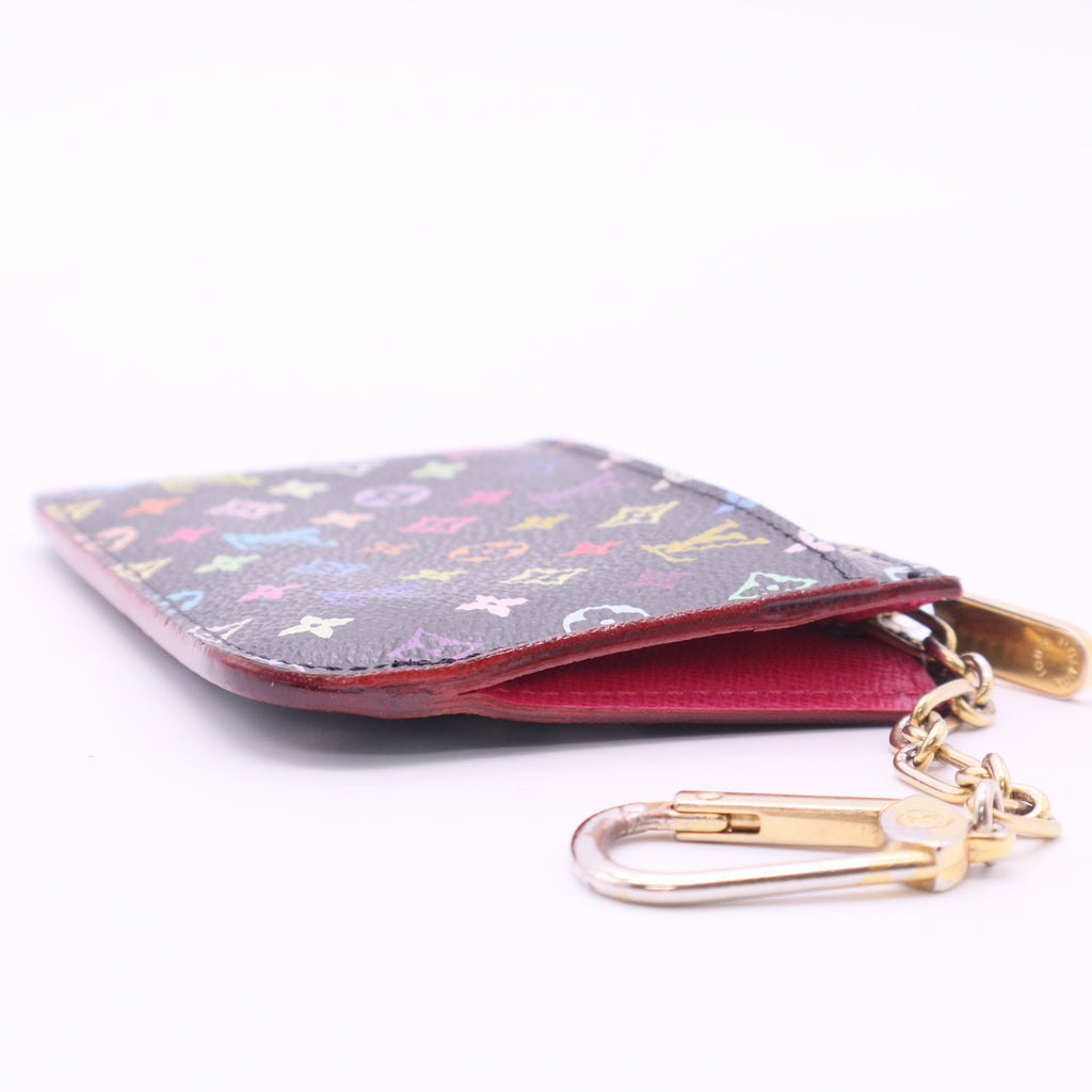 Monogram Multicolor Key Pouch Black Violet twins