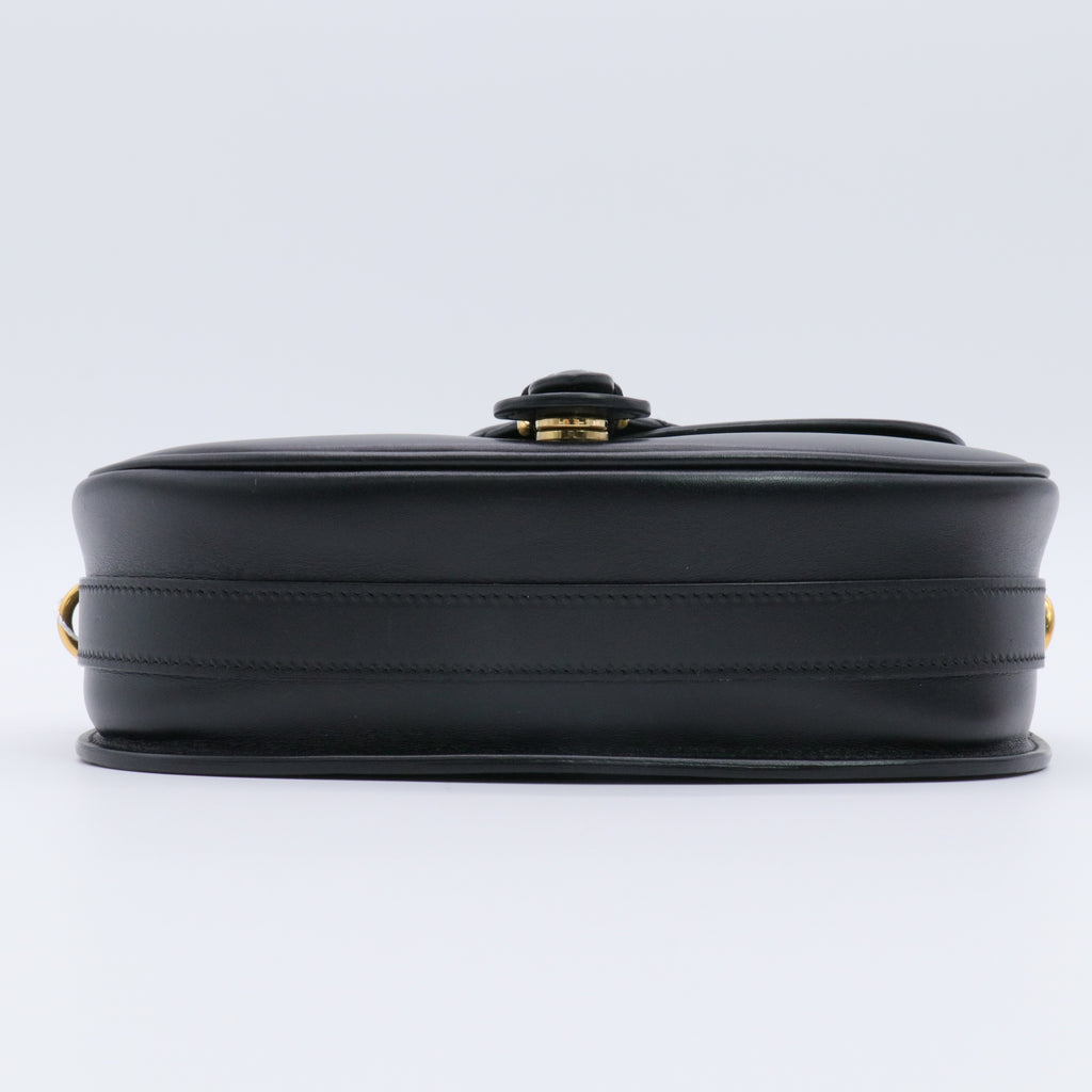 Box Calfskin Medium Bobby Flap Black twins