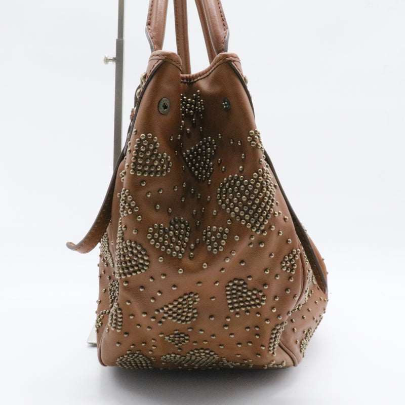 Leather Studded Heart Hobo