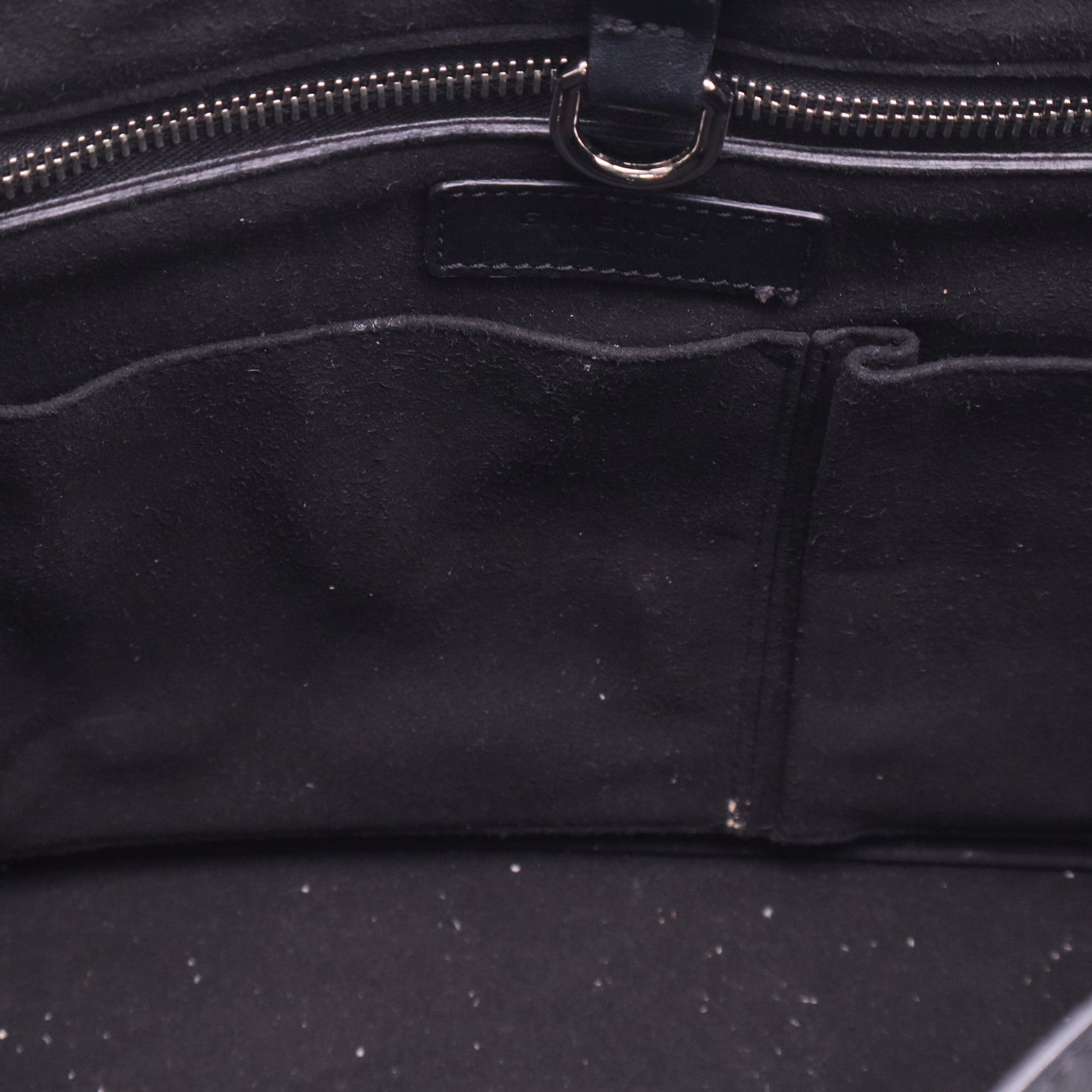 Black Leather Stud Couture Medium Shark Lock Satchel Bag twins