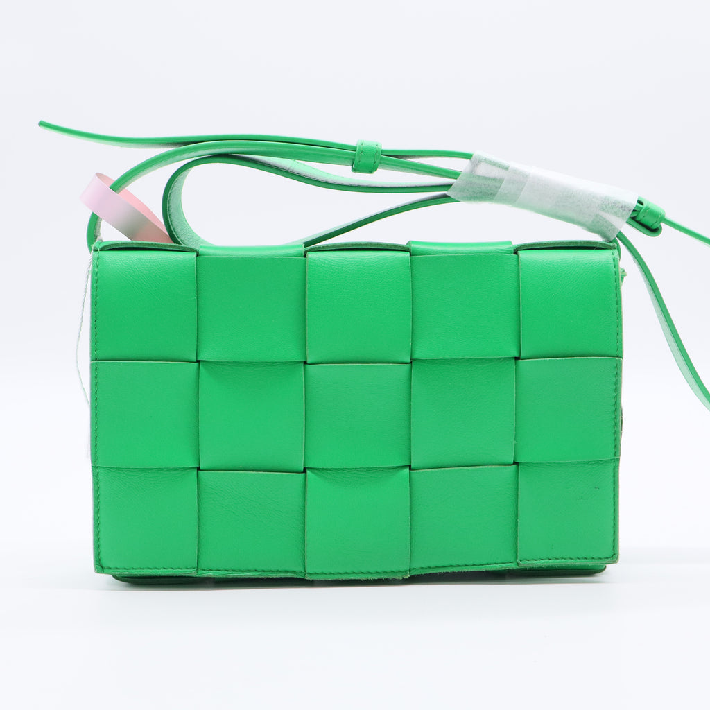 Lambskin Maxi Intrecciato Cassette Crossbody Bag Grass Twins LDJ2828