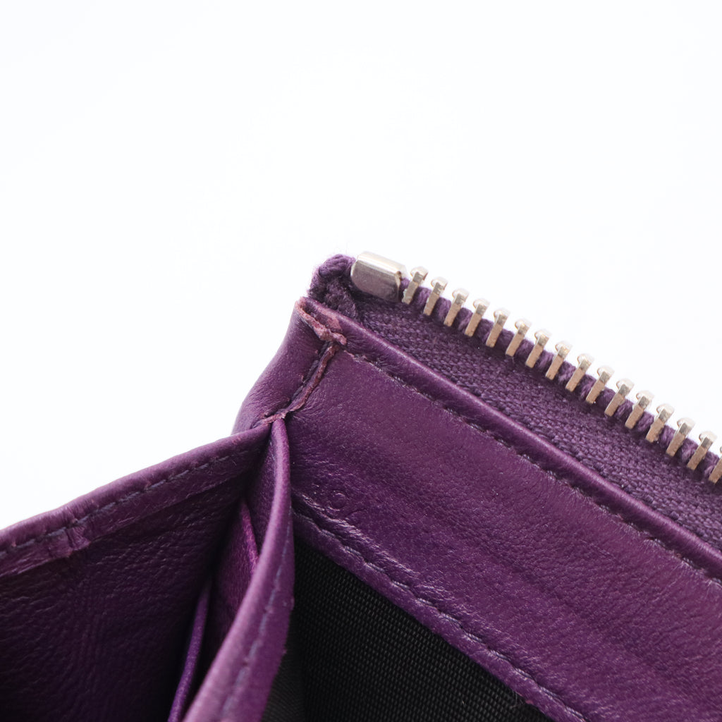 Continental Wallet Embellished Matelasse Leather