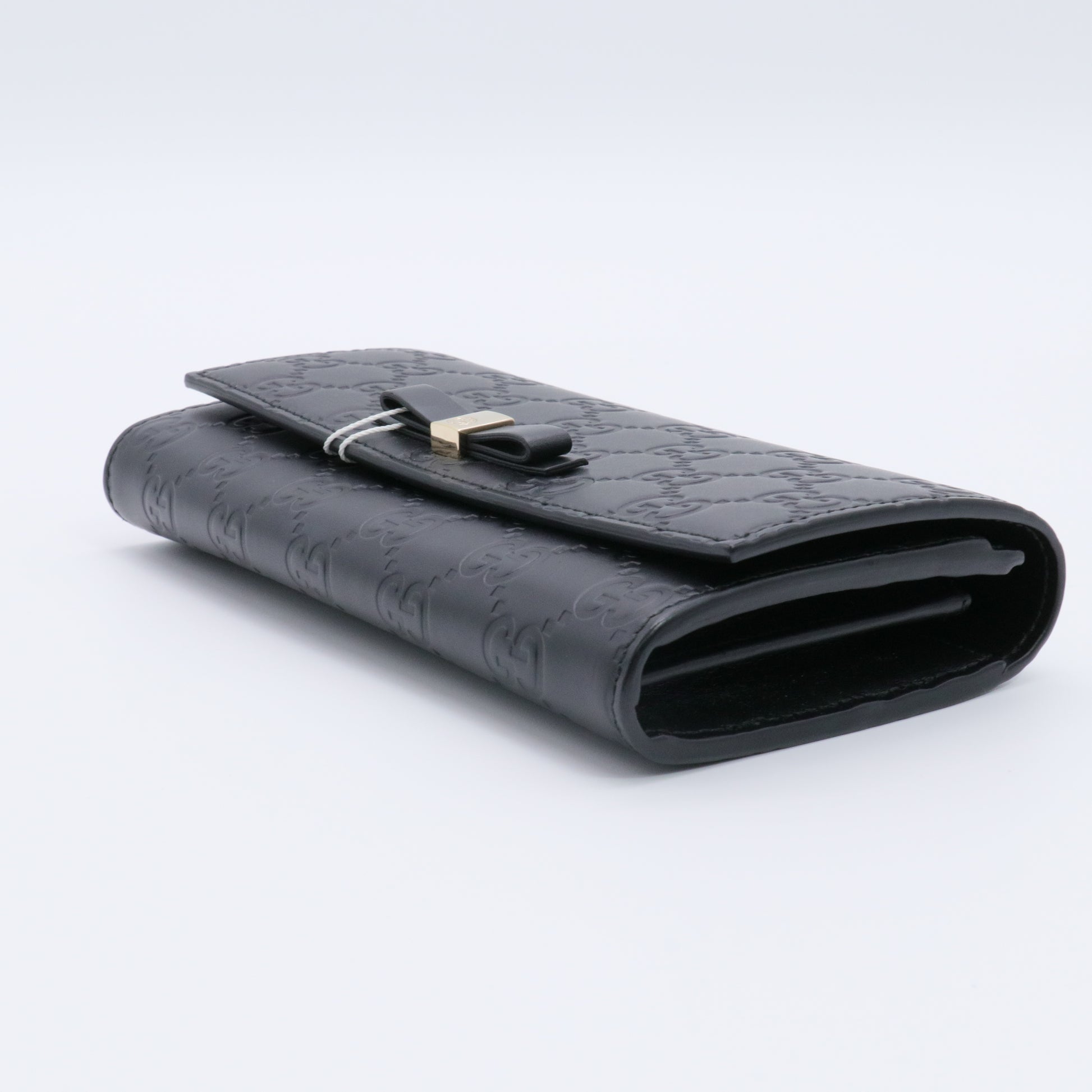 Guccissima Signature Bowy Continental Wallet Black twins