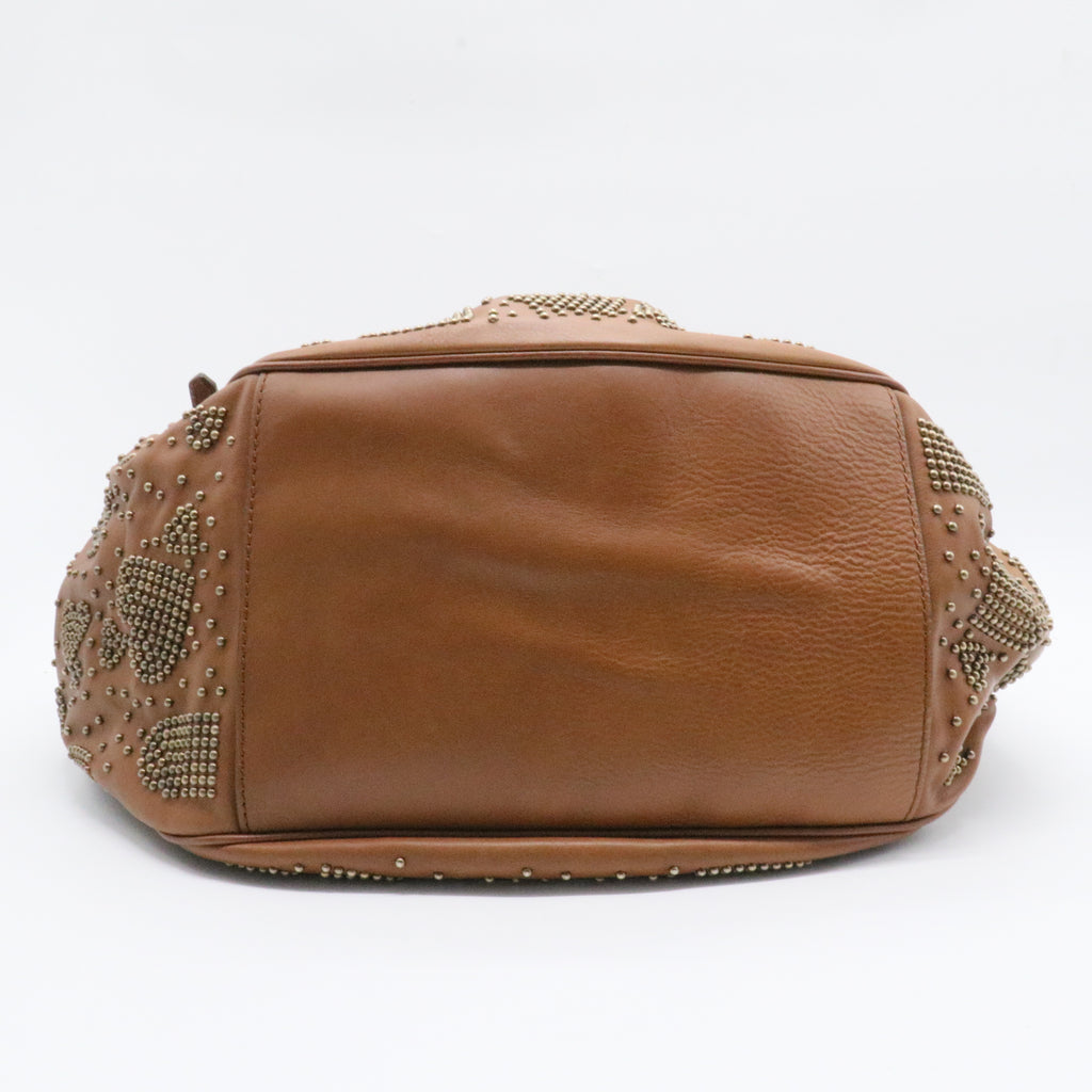 Leather Studded Heart Hobo