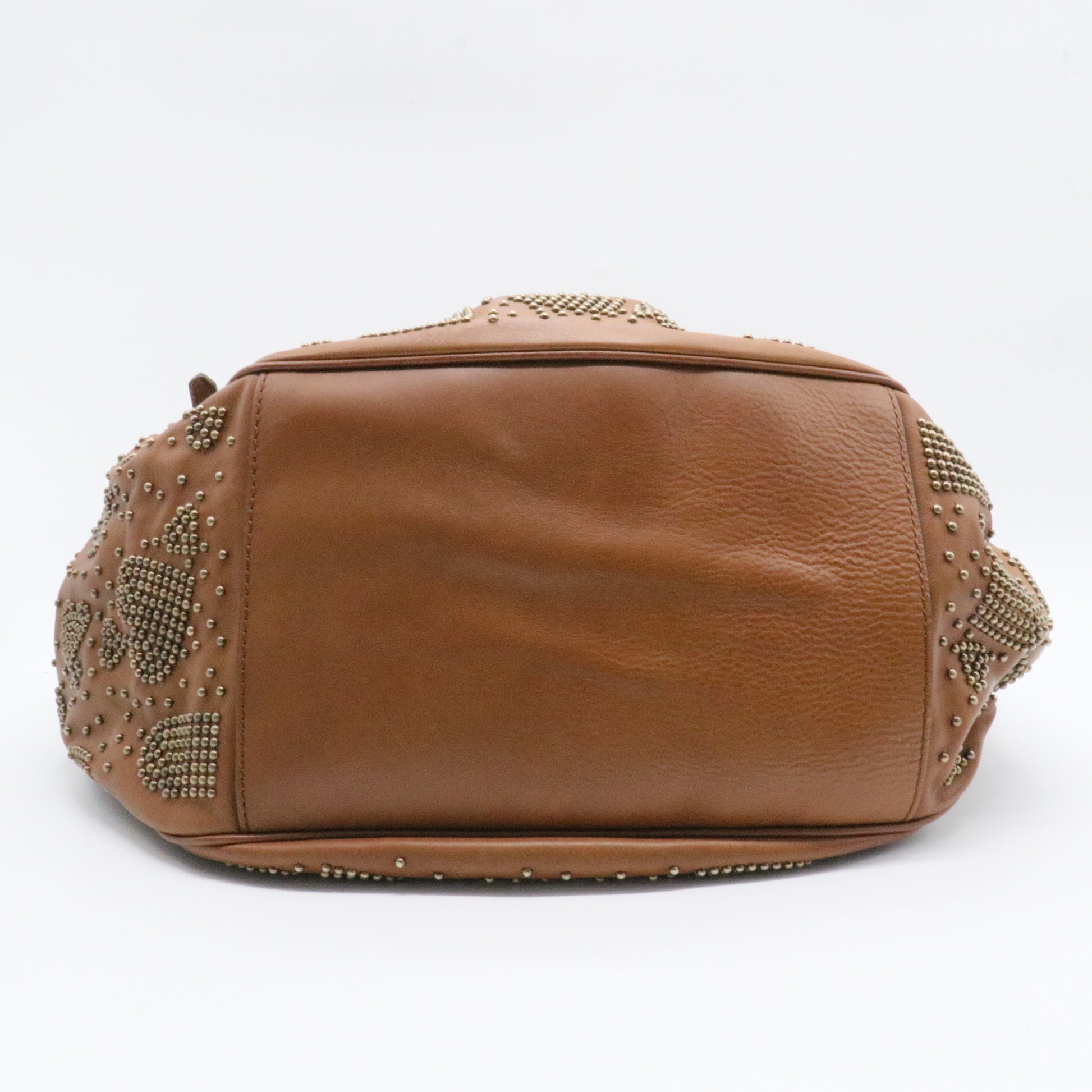 Leather Studded Heart Hobo