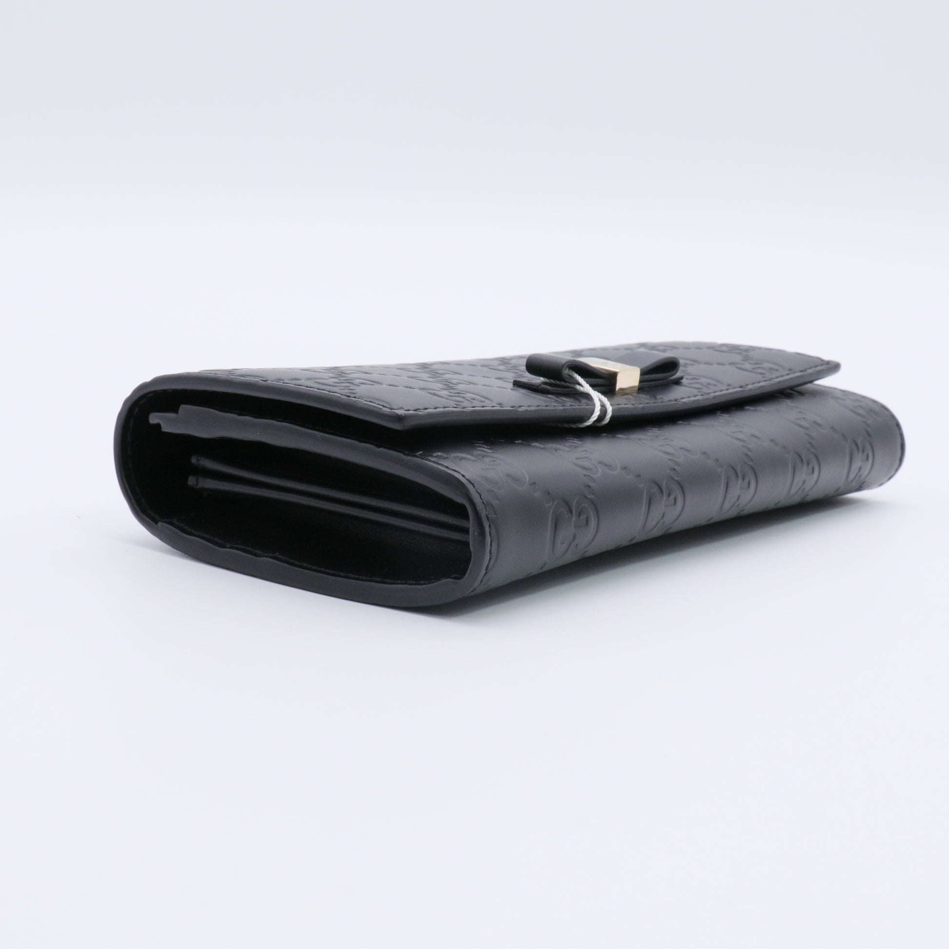 Guccissima Signature Bowy Continental Wallet Black twins