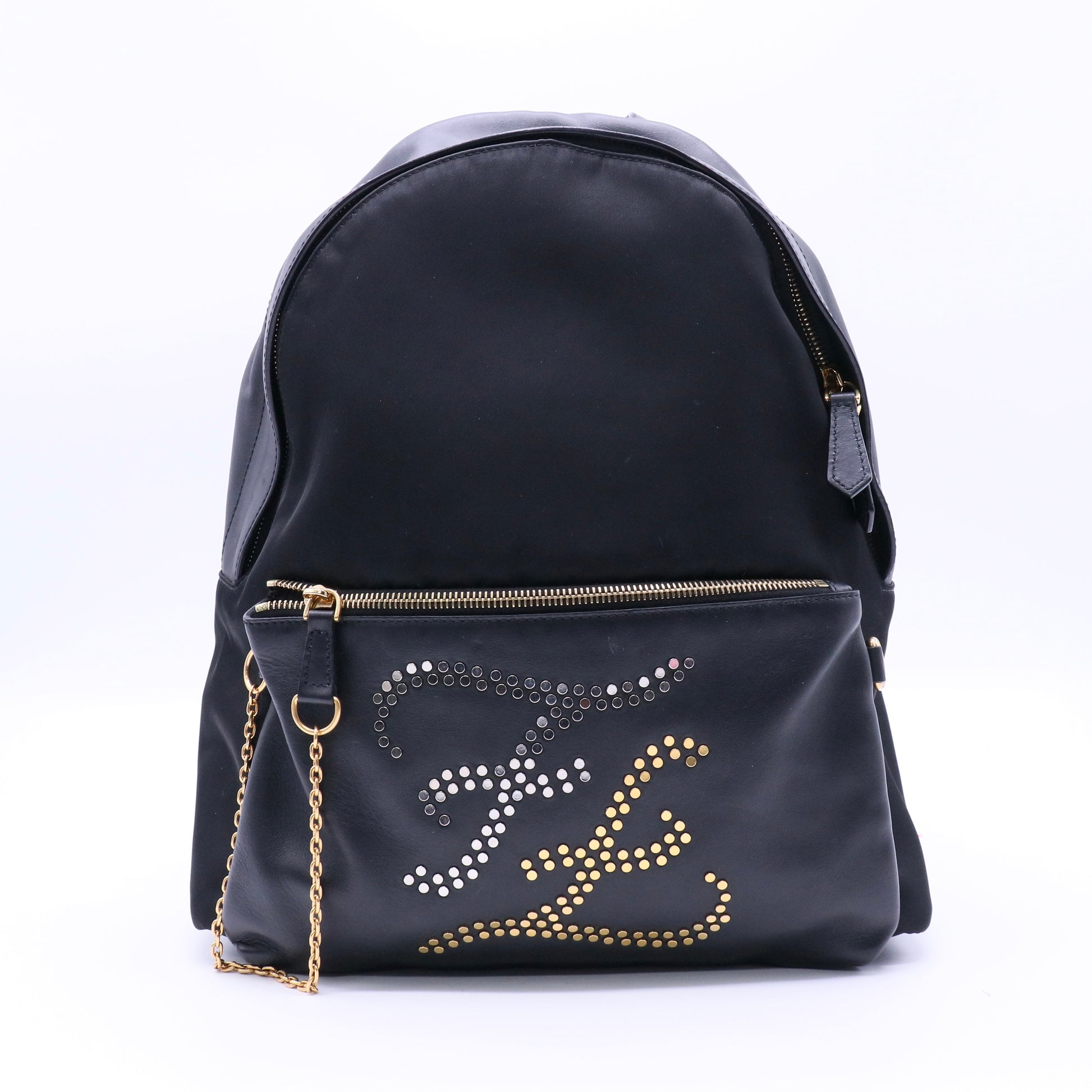 Fendi By The Way Backpack Zucca Embossed Leather twins LDJ4153