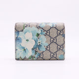 Flap Wallet Blooms Print GG Coated Canvas