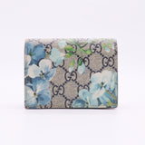 Flap Wallet Blooms Print GG Coated Canvas