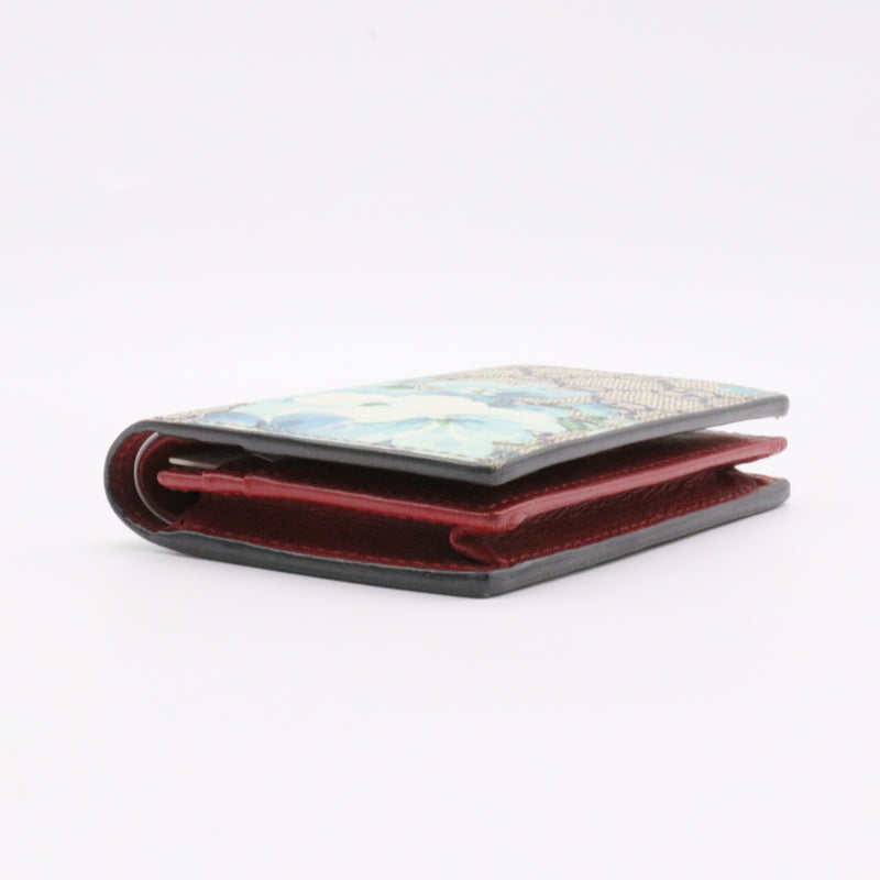 Flap Wallet Blooms Print GG Coated Canvas