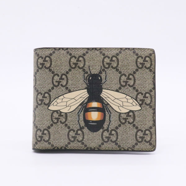 GG Supreme Monogram Bee Nice Bi-Fold Wallet