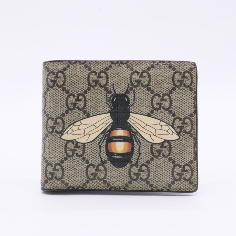 GG Supreme Monogram Bee Nice Bi-Fold Wallet