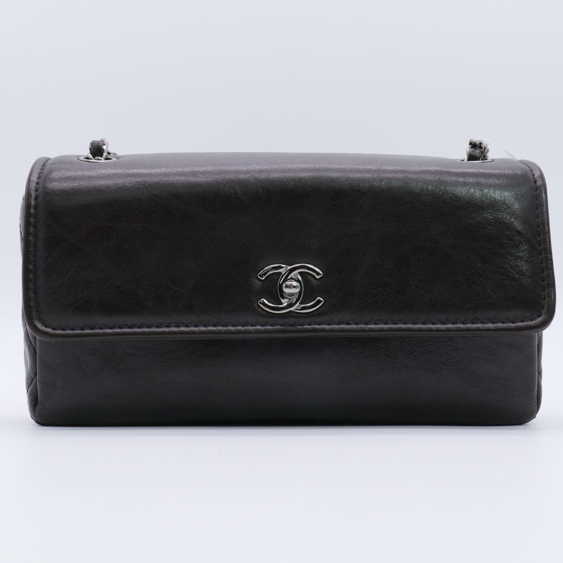 Calfskin Mini Flap Bag Dark Brown