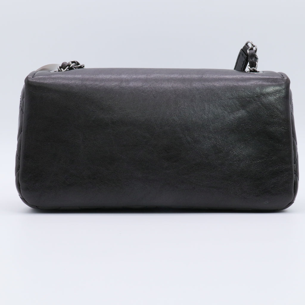 Calfskin Mini Flap Bag Dark Brown