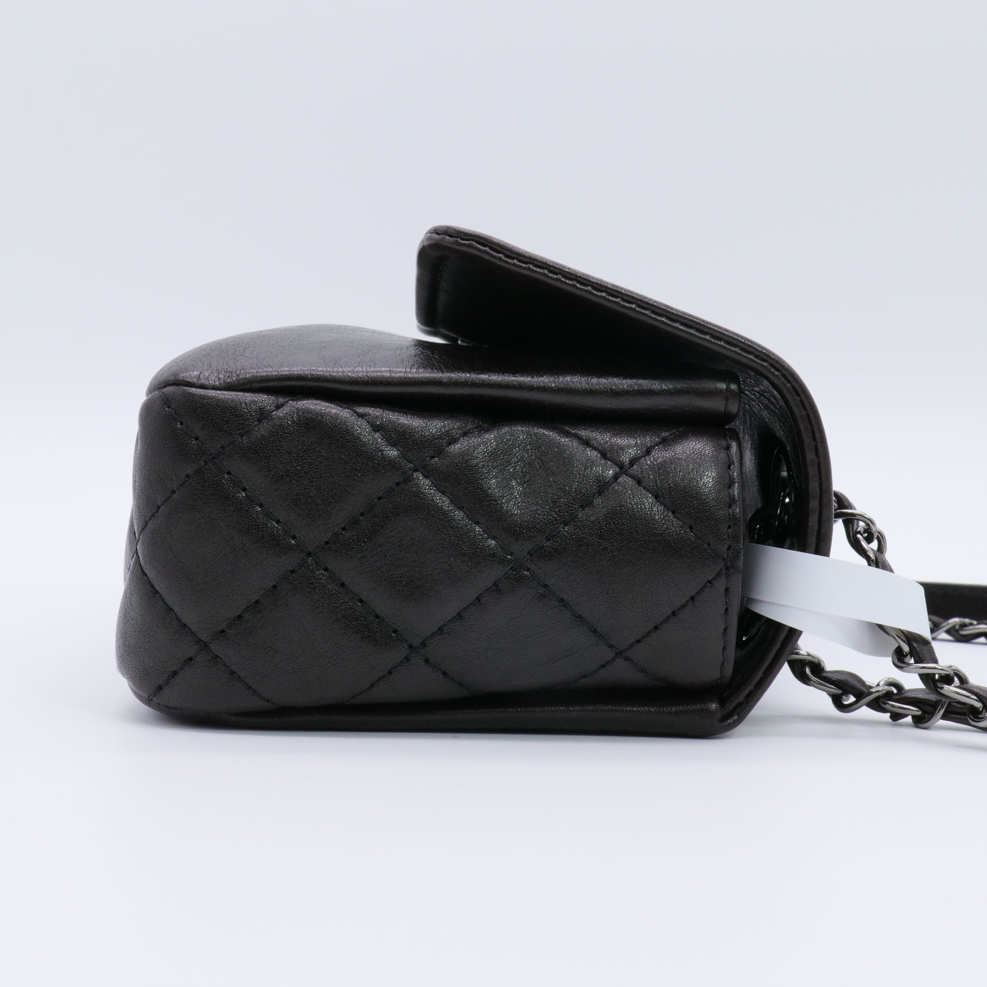 Calfskin Mini Flap Bag Dark Brown