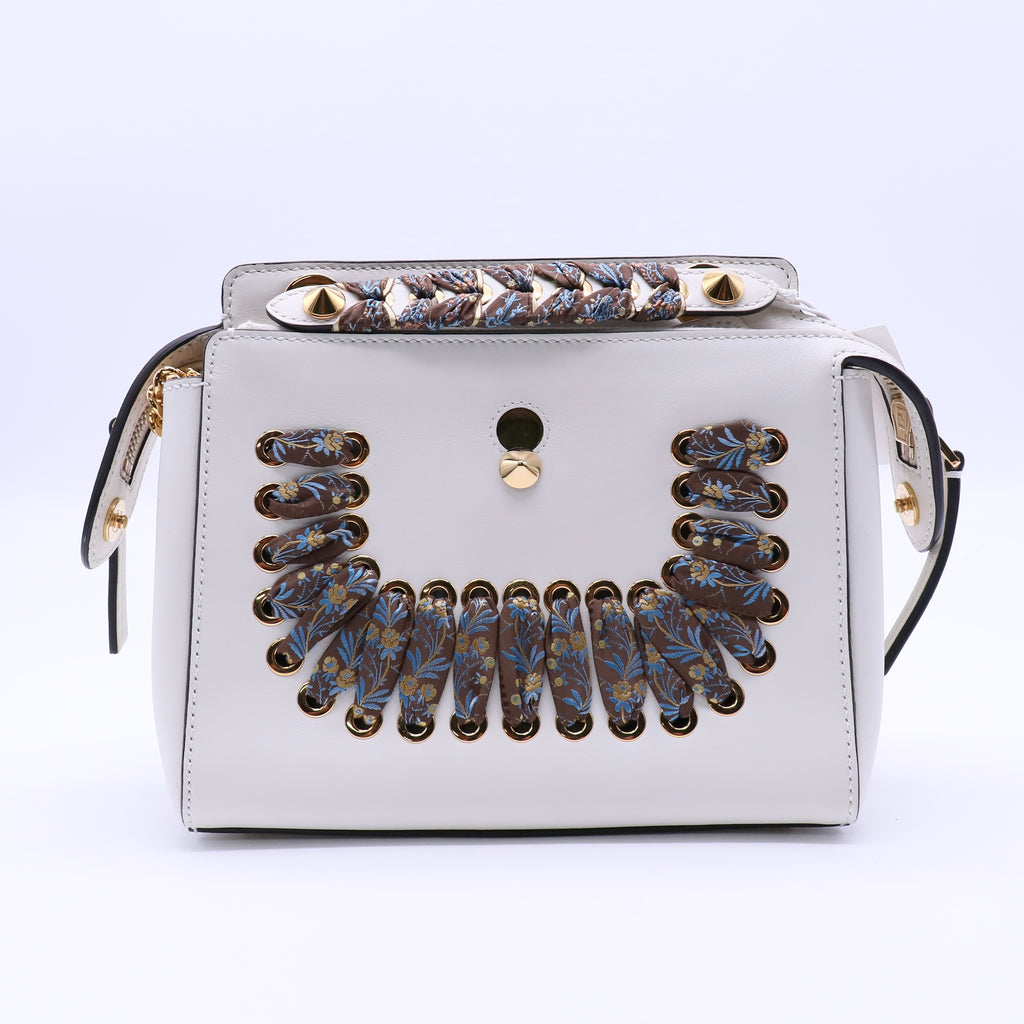 DotCom Click Top Handle Bag Leather with Whipstitch Detail Small Twins LDJ4082