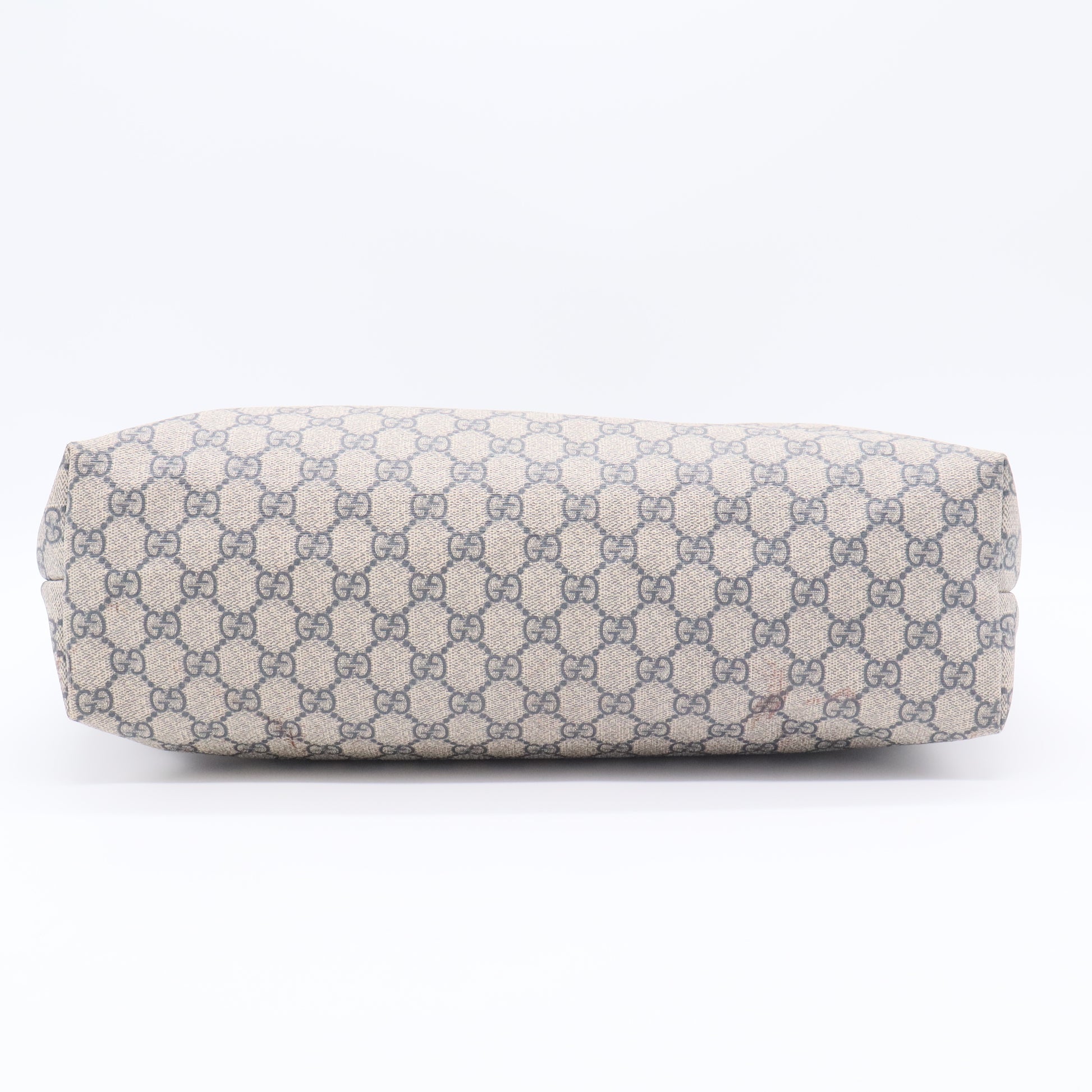 GG Supreme Monogram Large Zippered Shopping Tote Brown