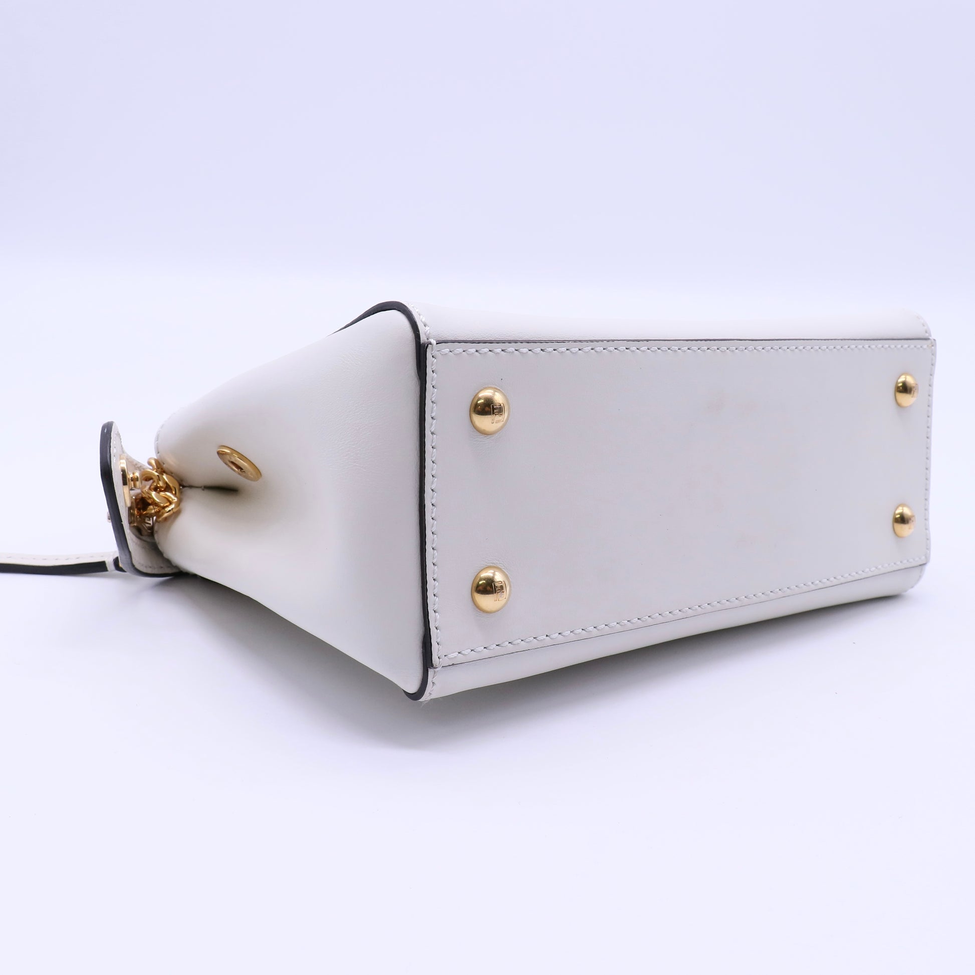 DotCom Click Top Handle Bag Leather with Whipstitch Detail Small Twins LDJ4082