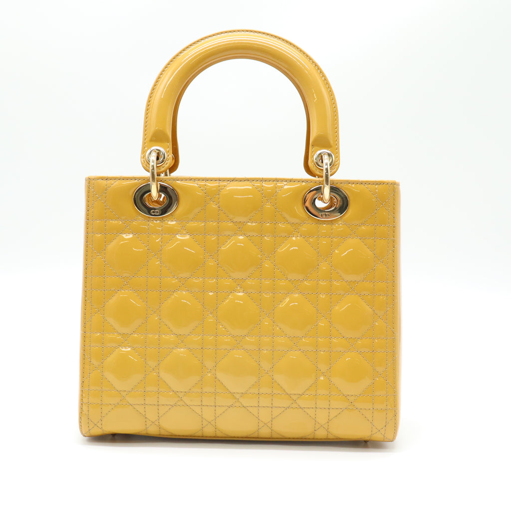 Christian Dior Patent Cannage Medium Lady Dior twins B22205