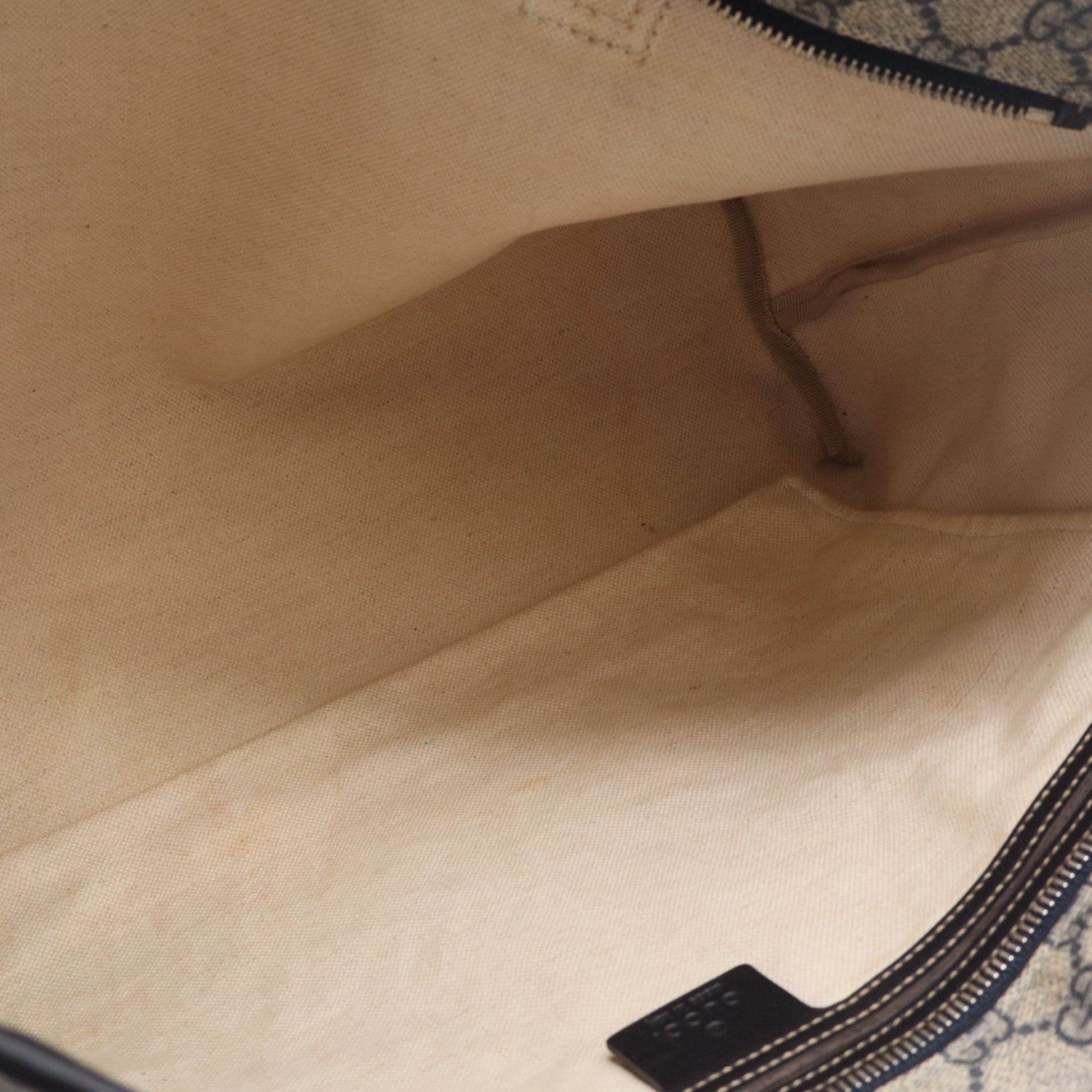 GG Supreme Monogram Large Zippered Shopping Tote Brown