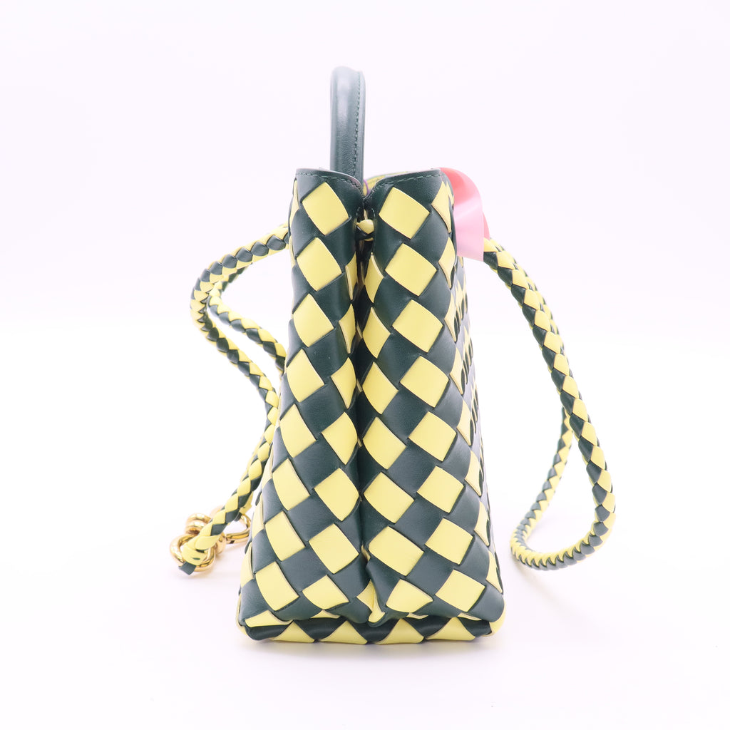 Nappa Bicolor Intrecciato Small Andiamo Bag twins