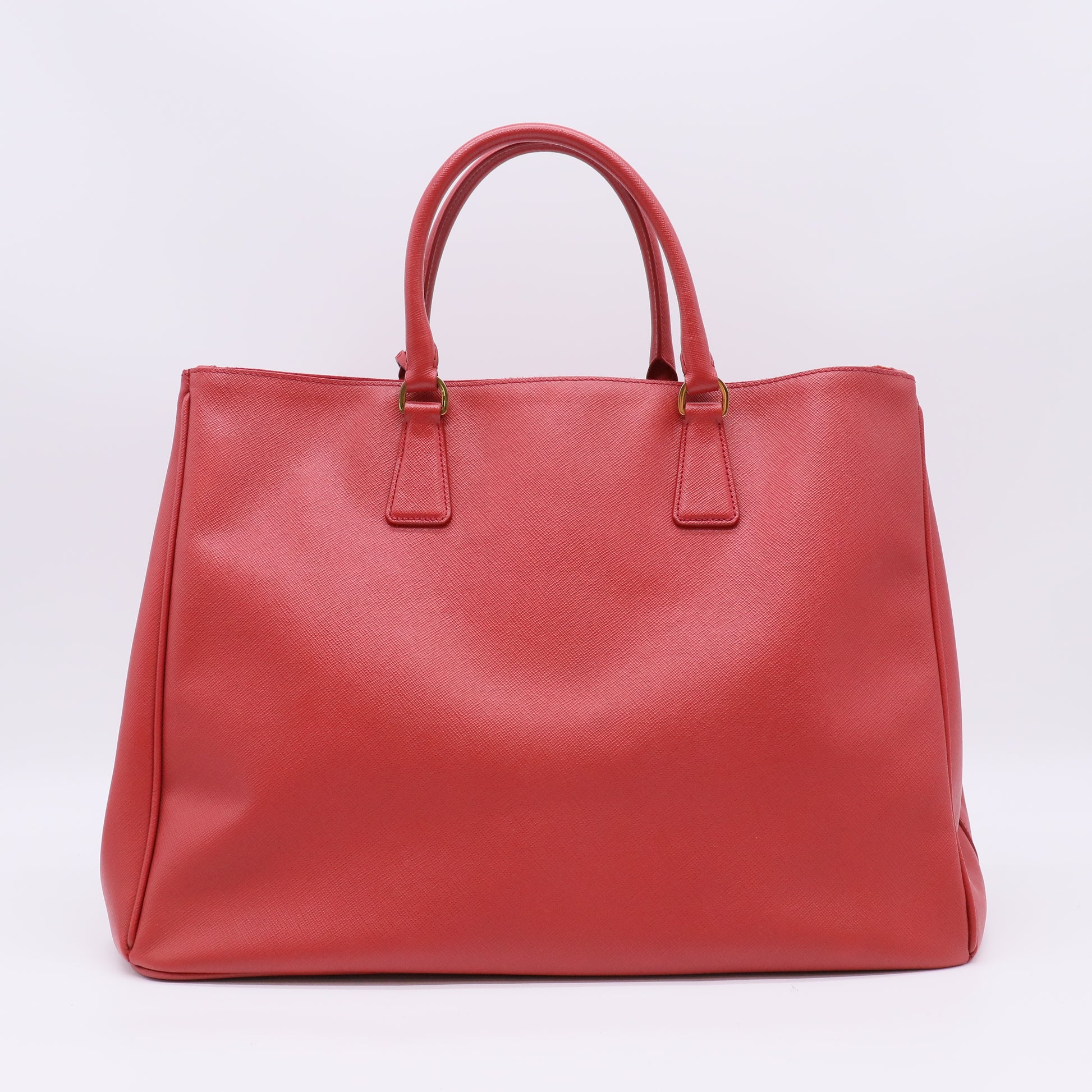 Prada Peonia Saffiano Lux Leather Double Zip Large Tote Bag twins B23201