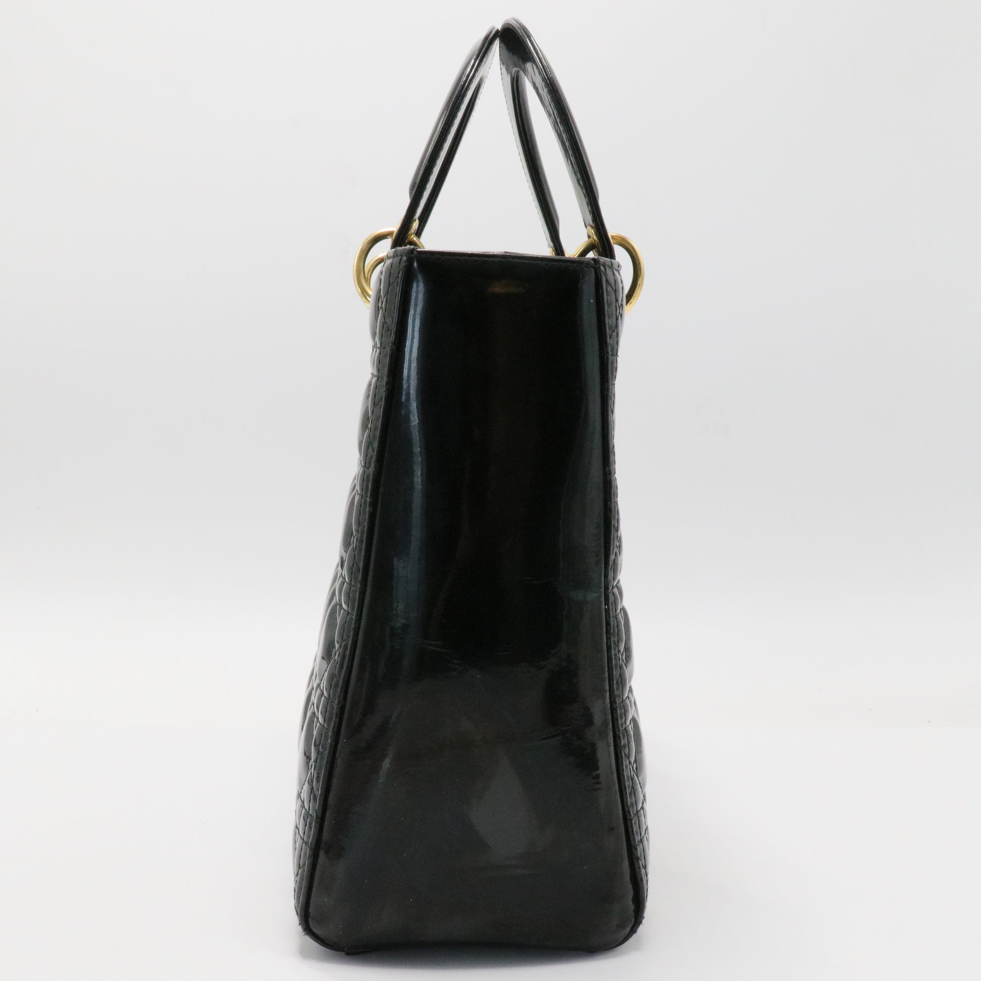 Vintage Lady Dior Bag Cannage Quilt Patent Large