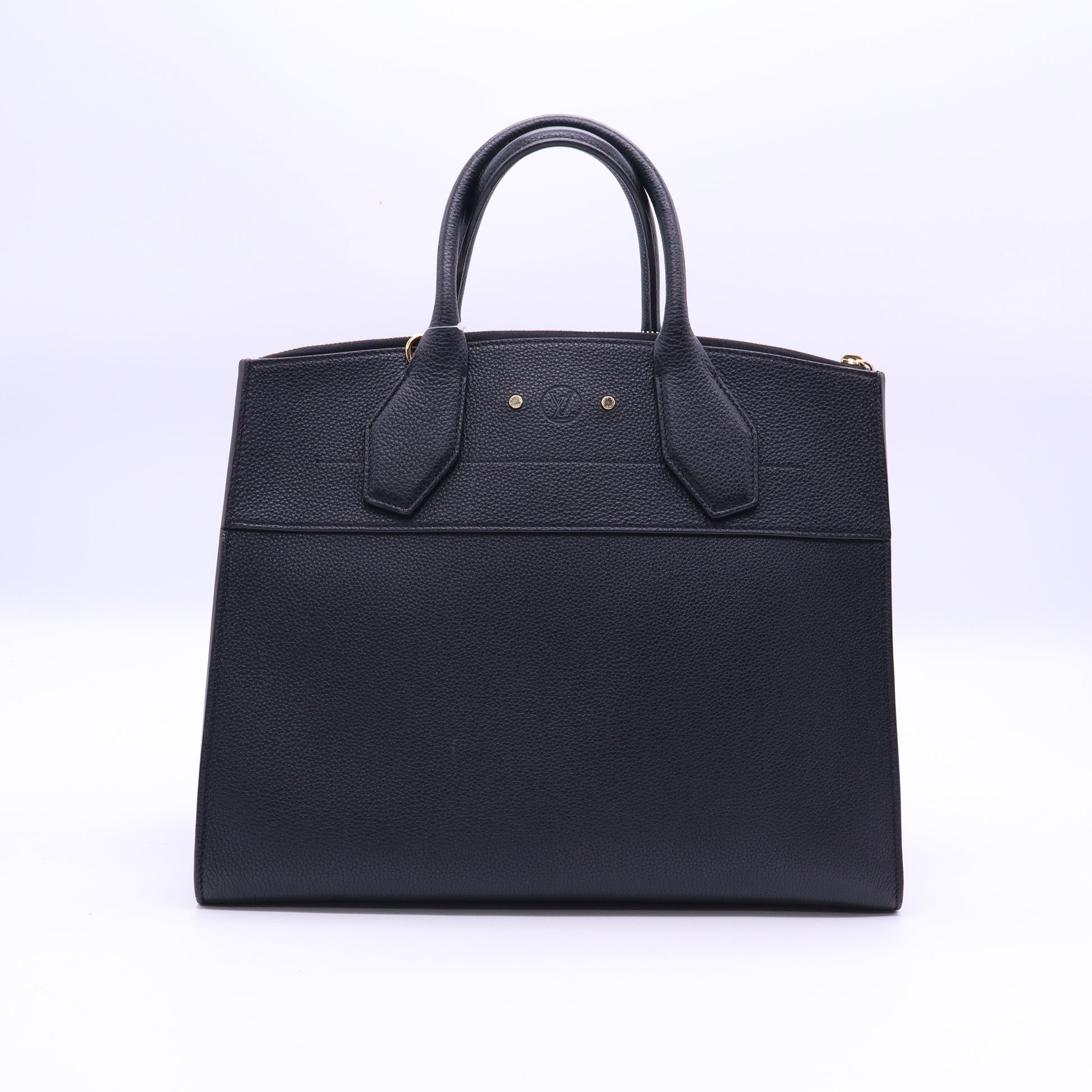 Black Leather City Steamer MM Bag Twins LDJ3636