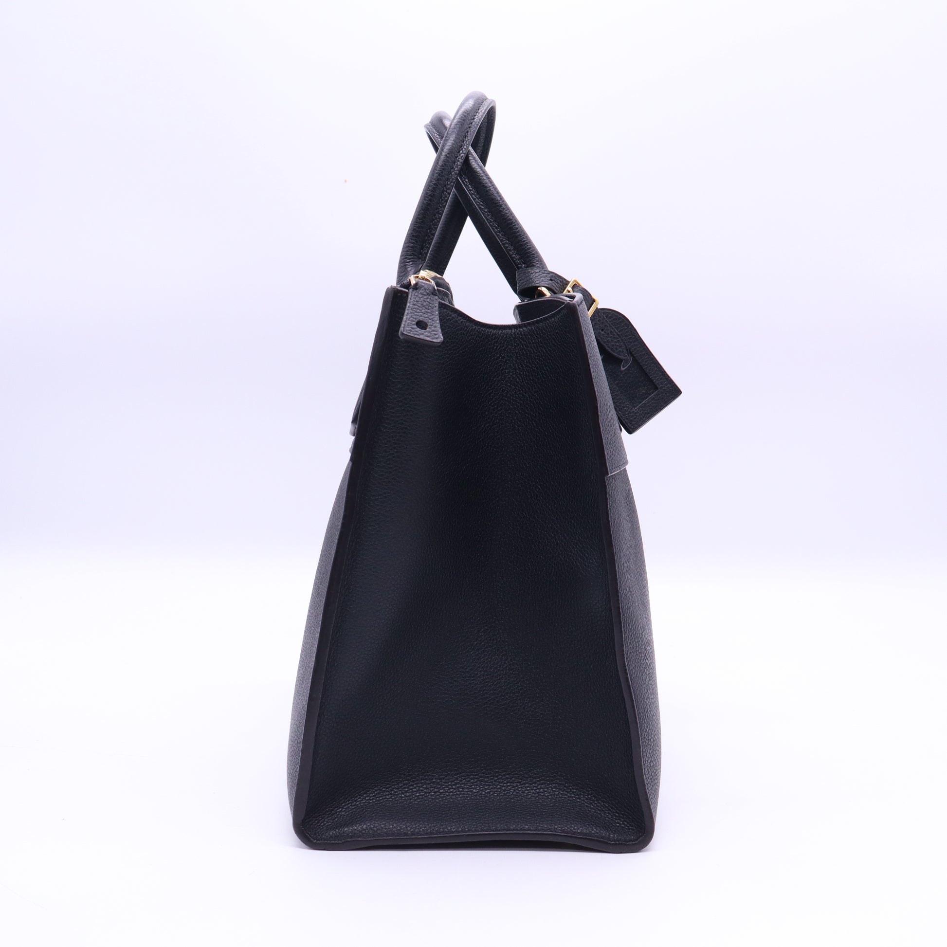 Black Leather City Steamer MM Bag Twins LDJ3636