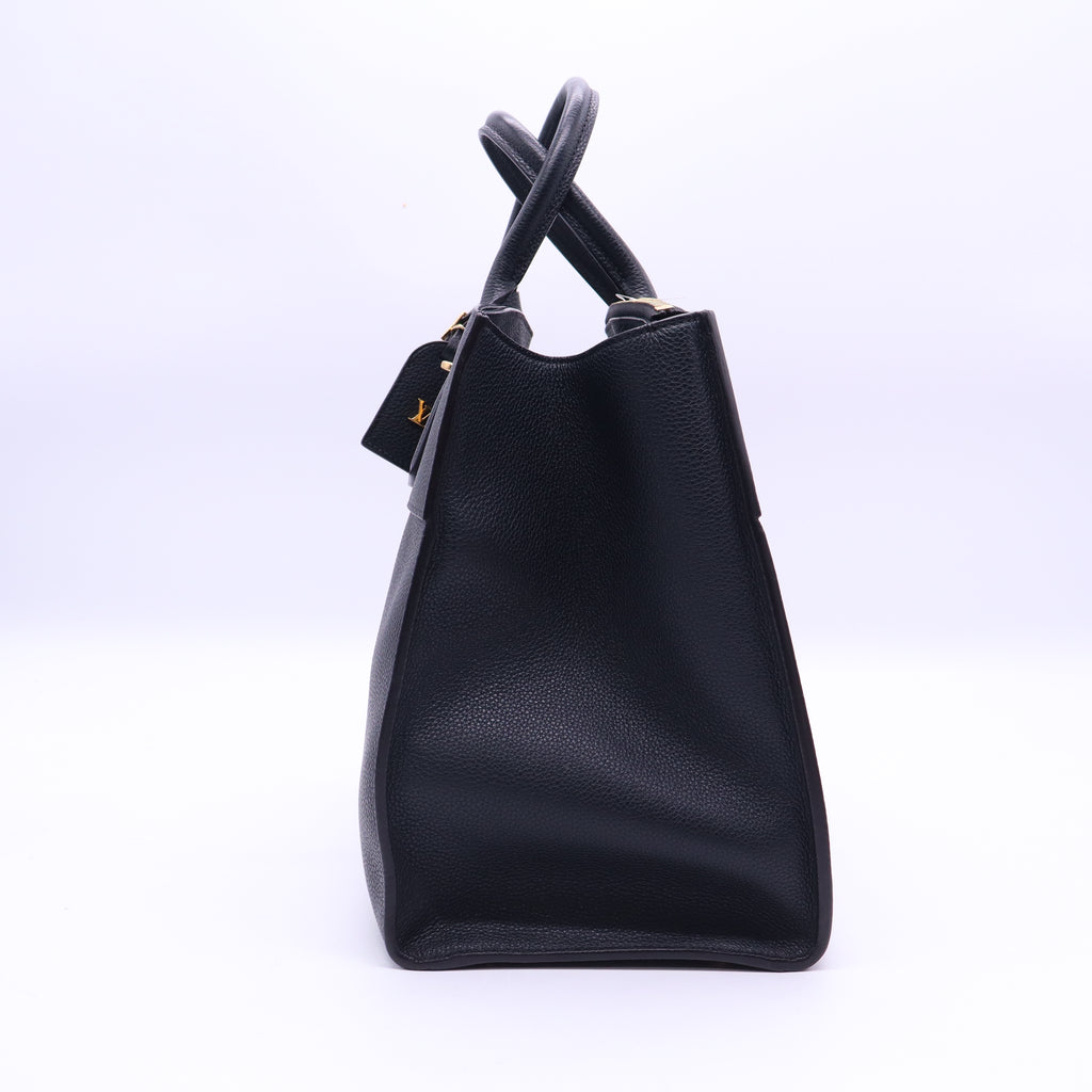 Black Leather City Steamer MM Bag Twins LDJ3636