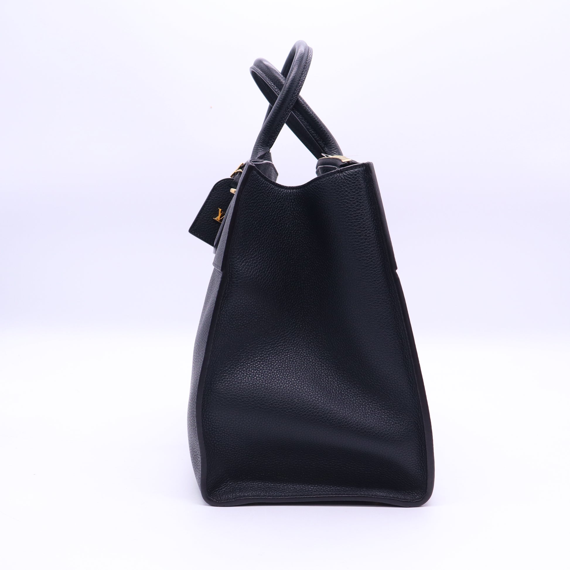 Black Leather City Steamer MM Bag Twins LDJ3636