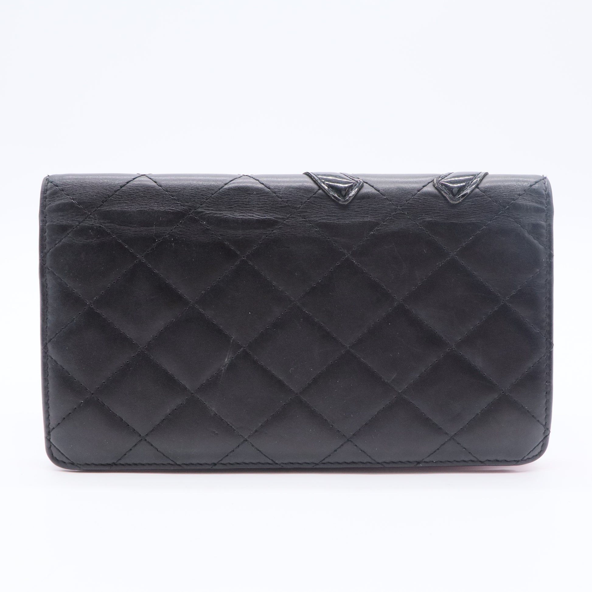 Cambon Line Black Leather Long Wallet