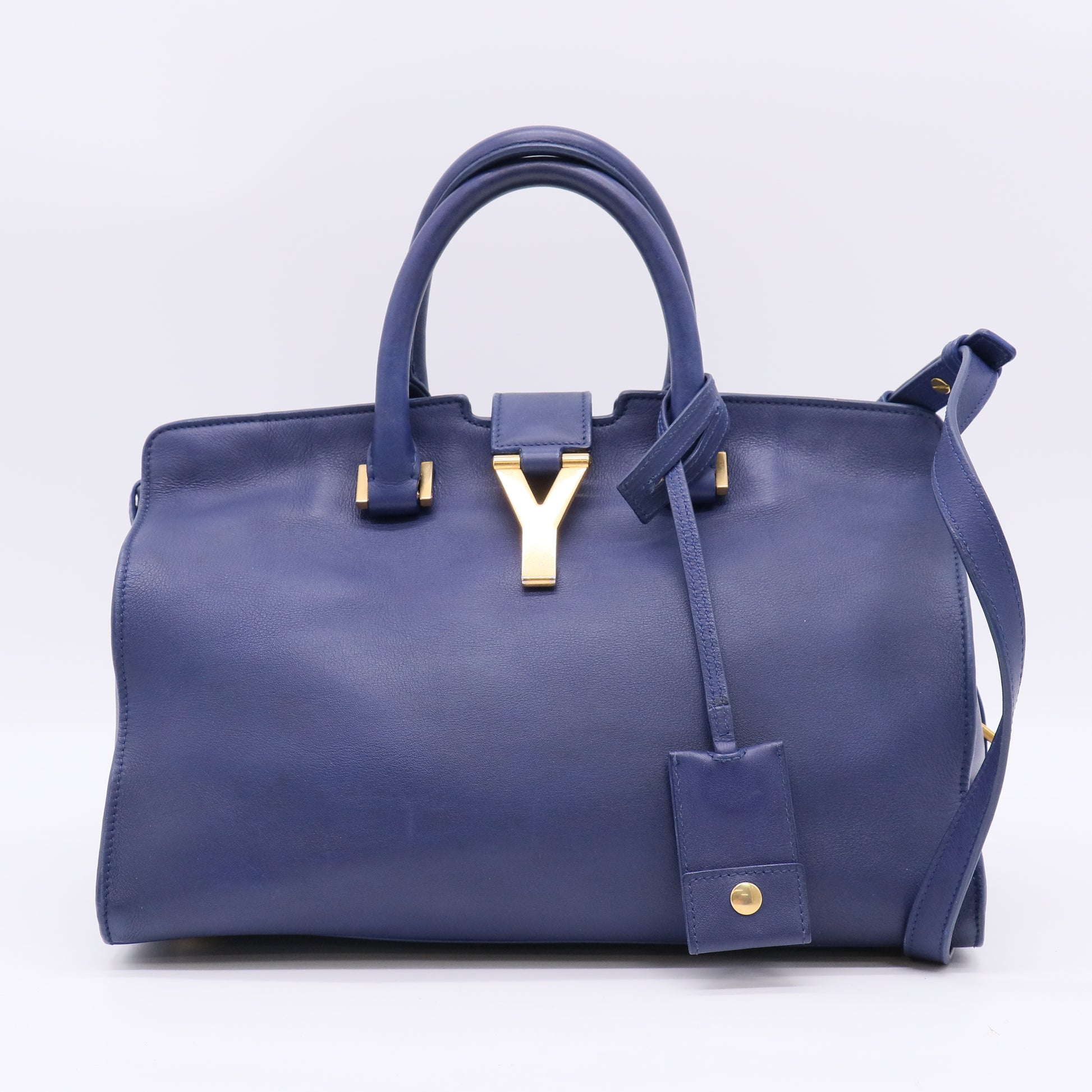 Saint Laurent Calfskin Medium Classic Y Cabas Navy twins B23178