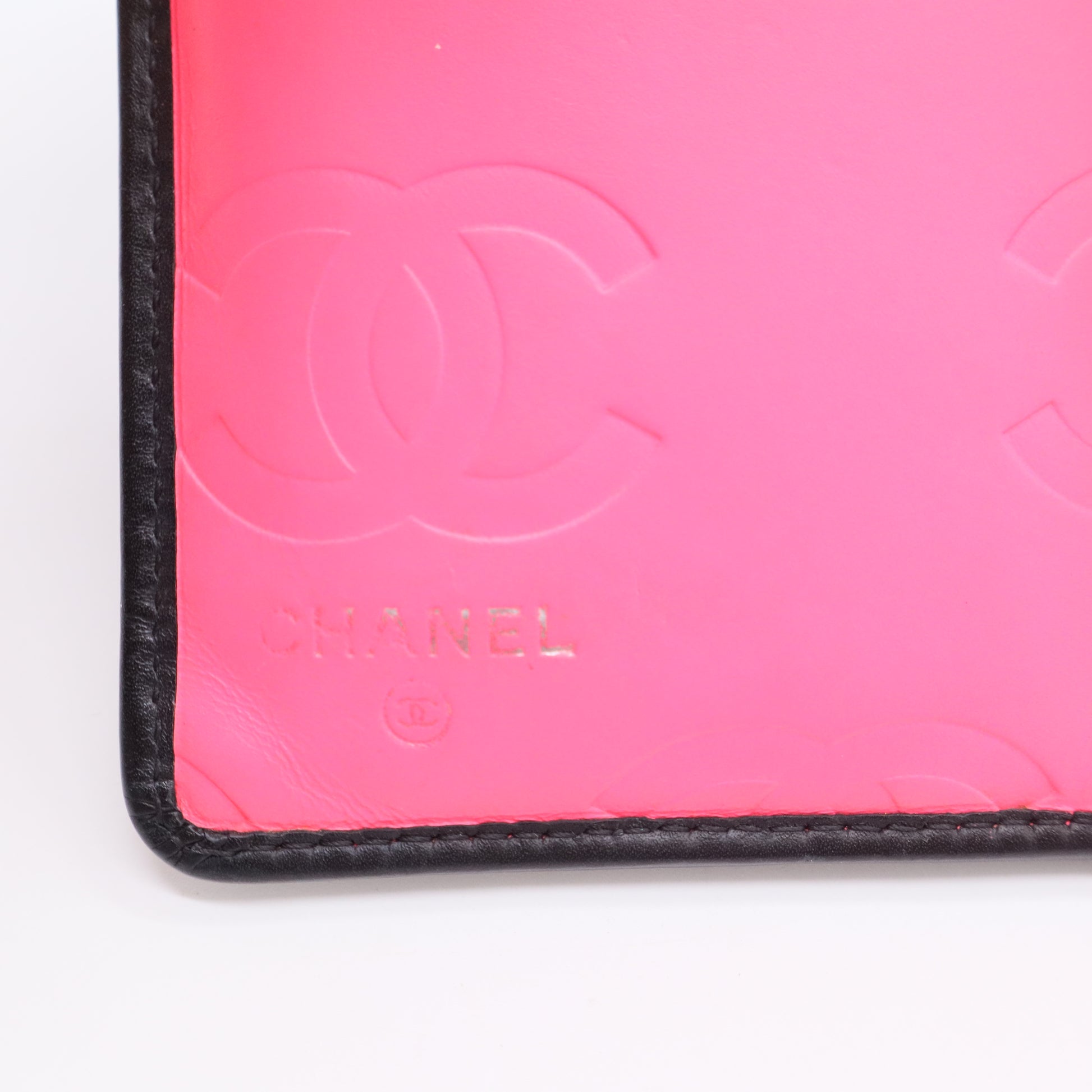 Cambon Line Black Leather Long Wallet