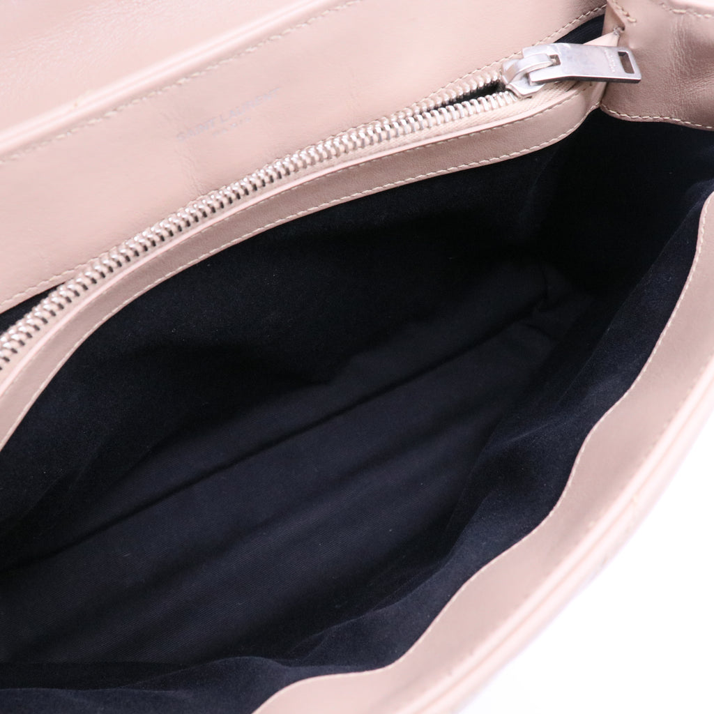 Saint Laurent Calfskin Y Quilted Monogram Toy Loulou Crossbody Bag Marble Pink Twins B22218 (2)