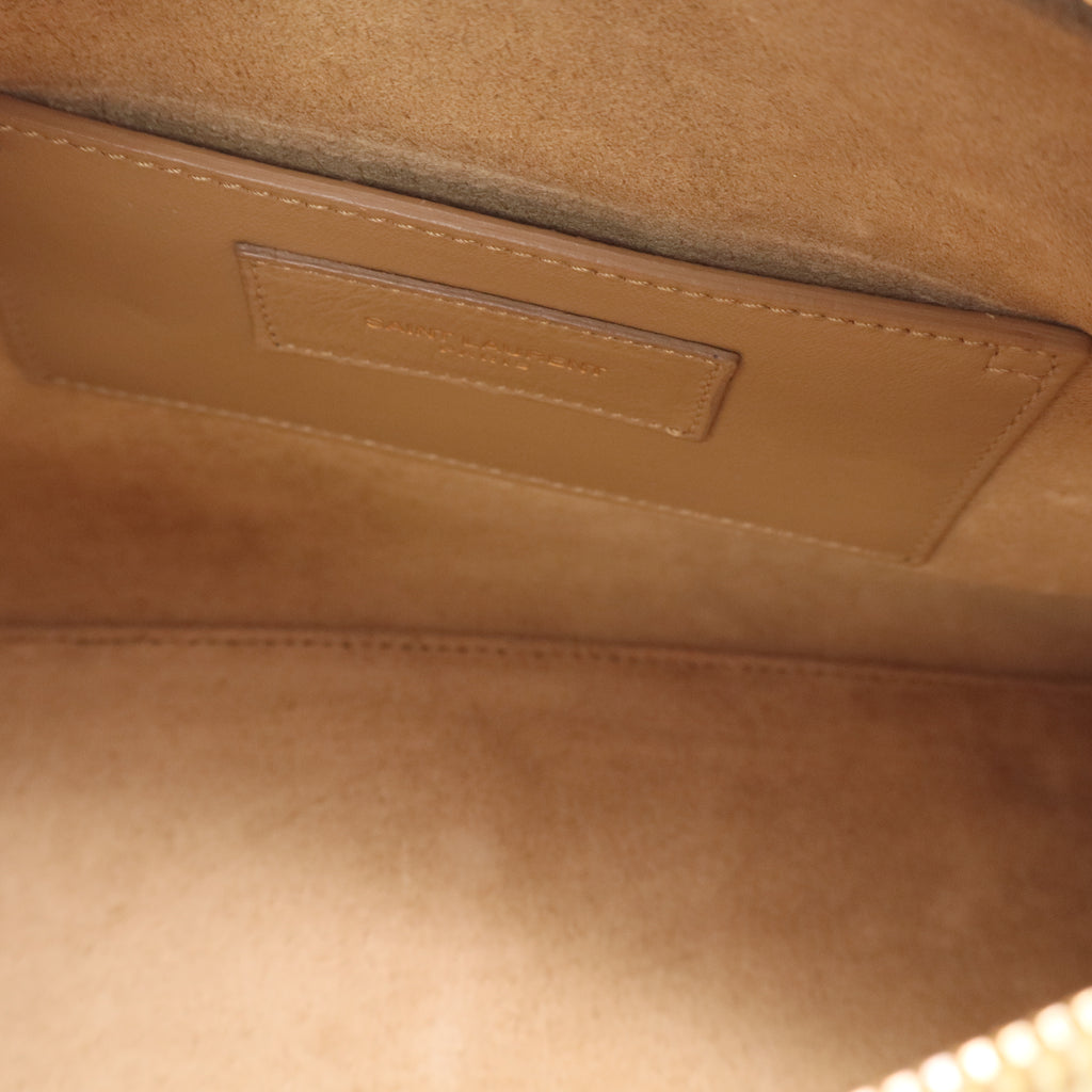 Saint Laurent Metallic Gold Calfskin Leather Classic Baby Duffle Bag twins