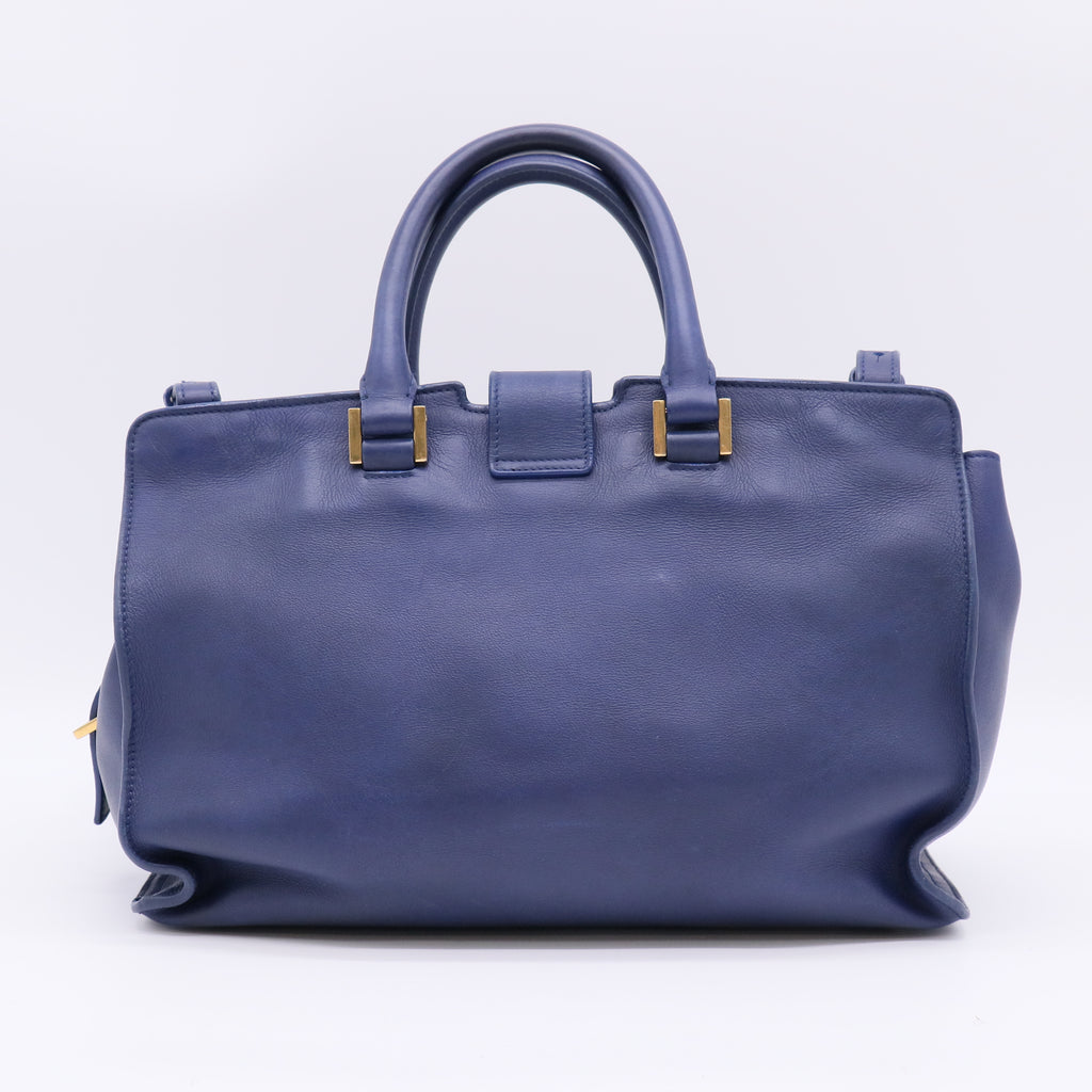Saint Laurent Calfskin Medium Classic Y Cabas Navy twins B23178