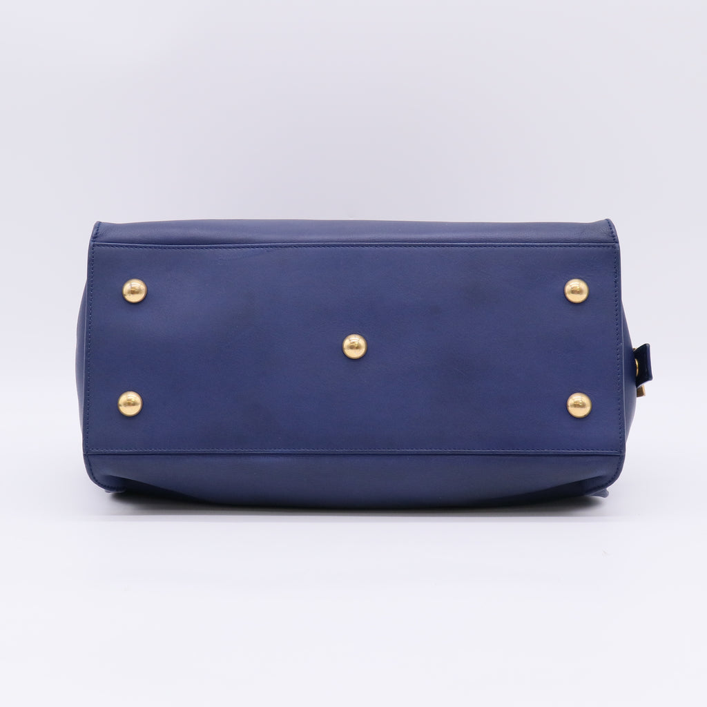 Saint Laurent Calfskin Medium Classic Y Cabas Navy twins B23178