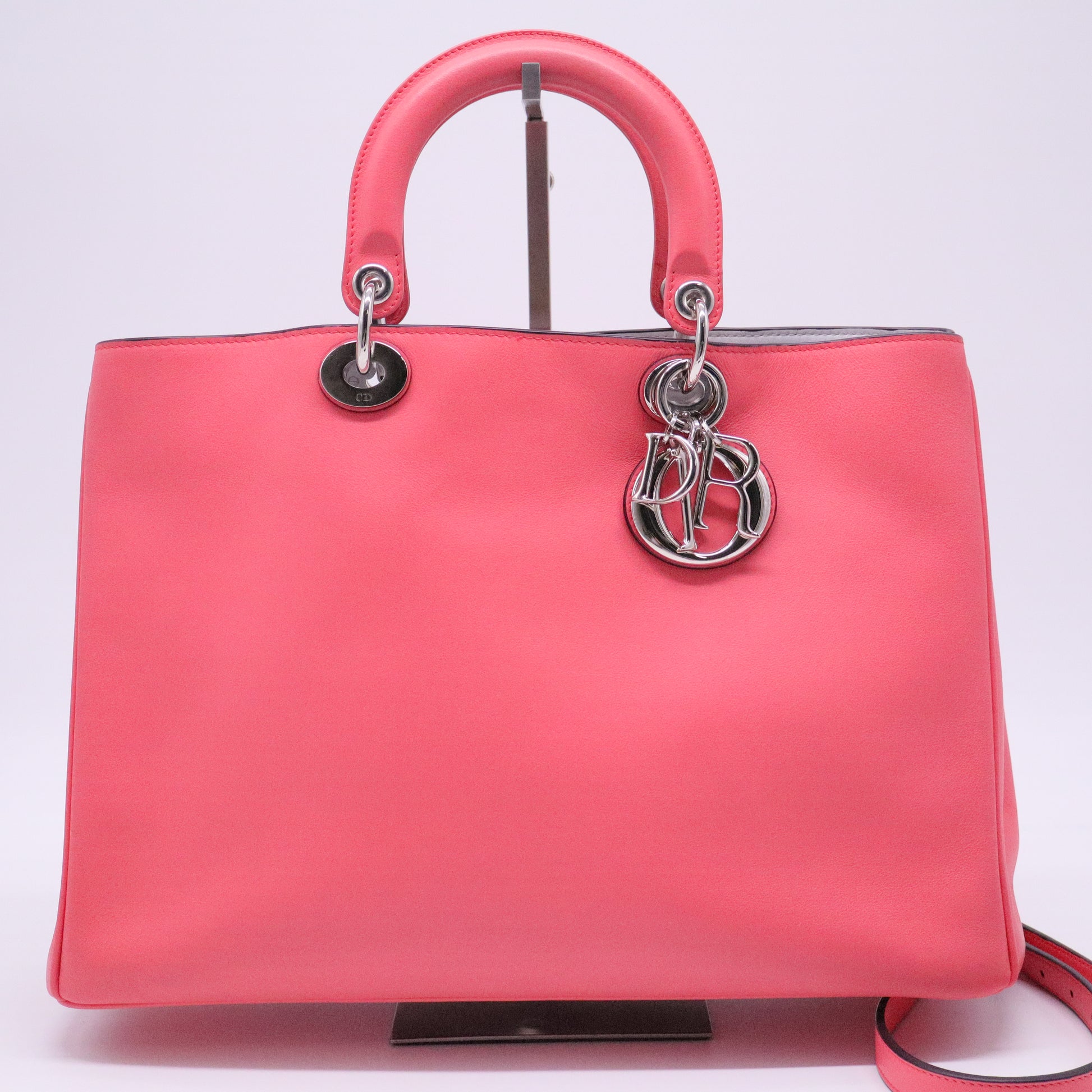 Smooth Calfskin Large Diorissimo Tote Light Coral