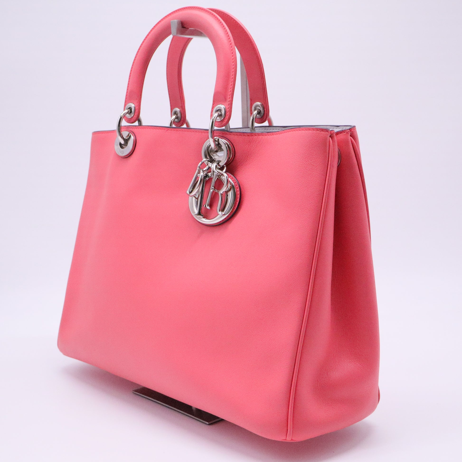 Smooth Calfskin Large Diorissimo Tote Light Coral