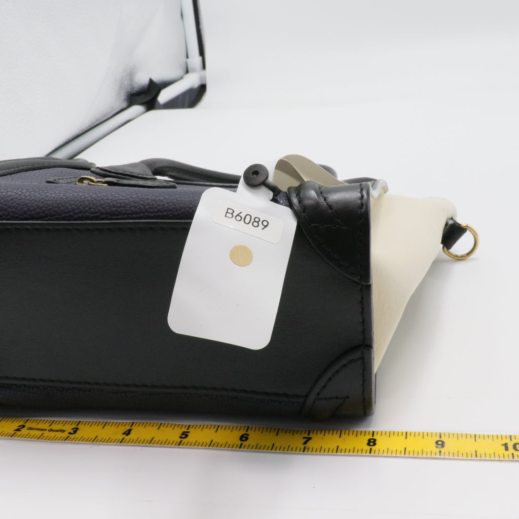 Bicolor Luggage Bag Canvas and Leather Mini