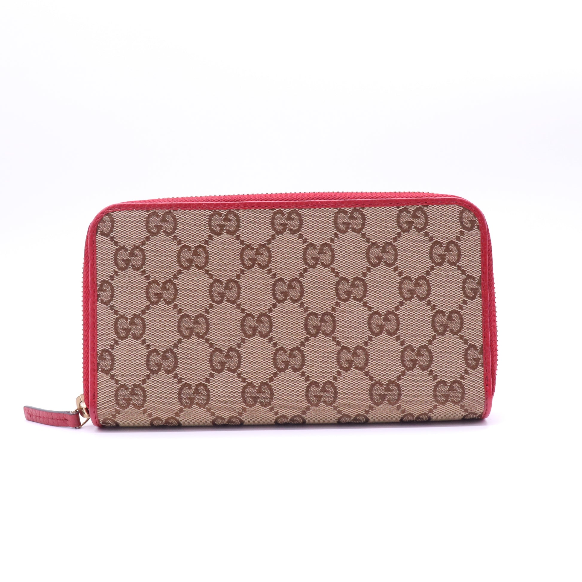 Monogram Dollar Calfskin Zip Around Wallet Beige Ebony Rosso W21499