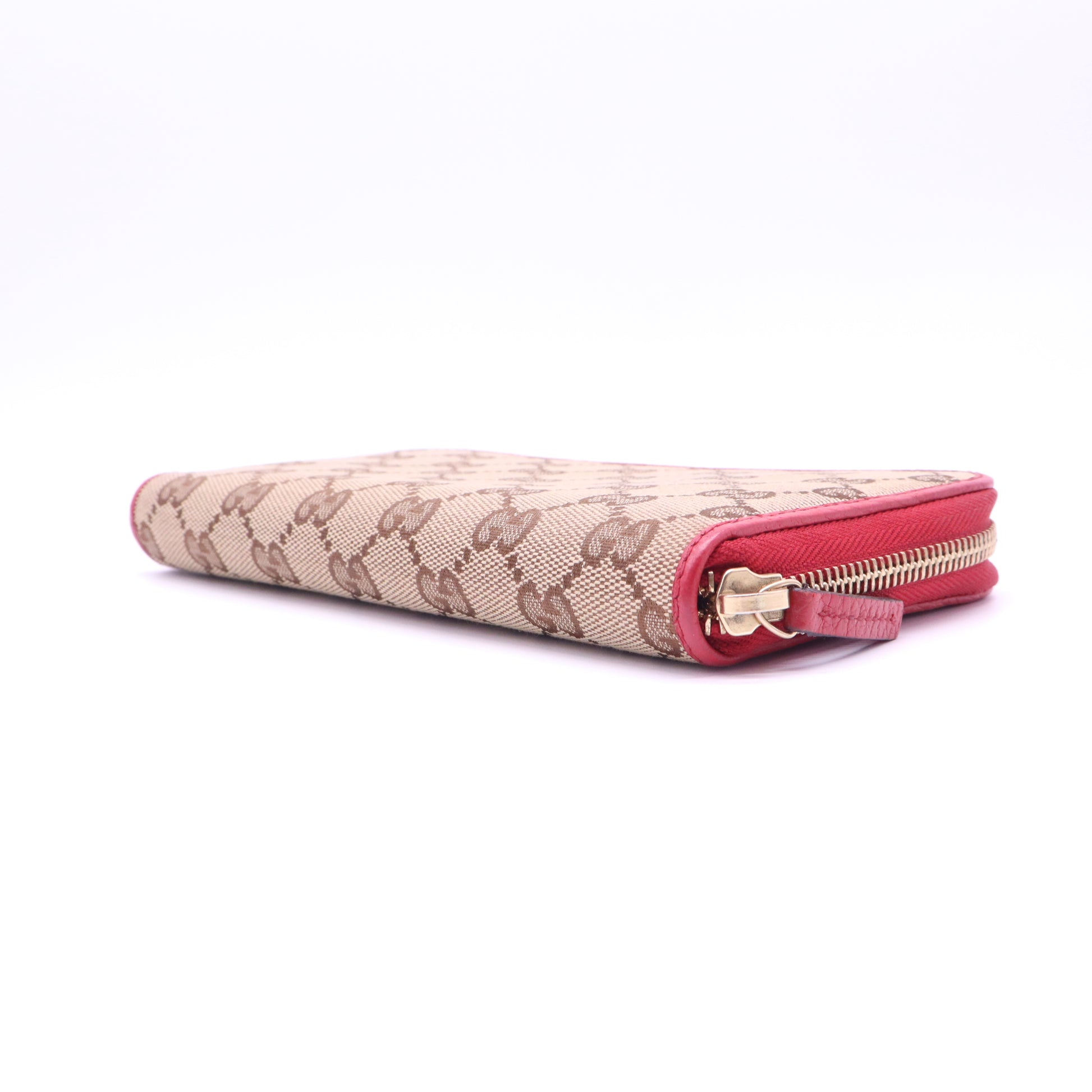 Monogram Dollar Calfskin Zip Around Wallet Beige Ebony Rosso W21499