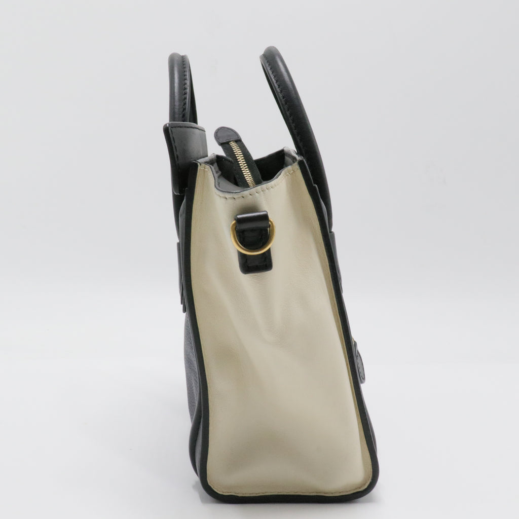 Bicolor Luggage Bag Canvas and Leather Mini