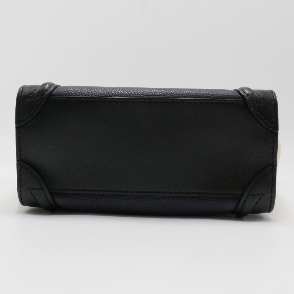 Bicolor Luggage Bag Canvas and Leather Mini