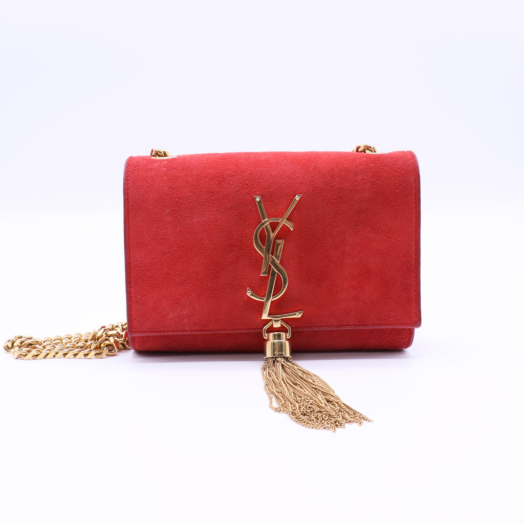 Yves Saint Laurent Black Suede Small Kate Tassel Bag twins LDJ3978